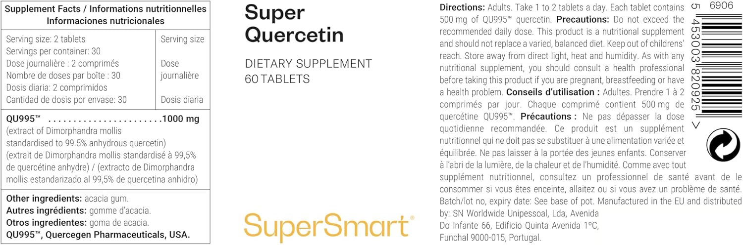 Thumbnail 1 de Super Quercétine Supersmart – 70 gélules vegan pour diminuer les allergies et soutenir l’immunité