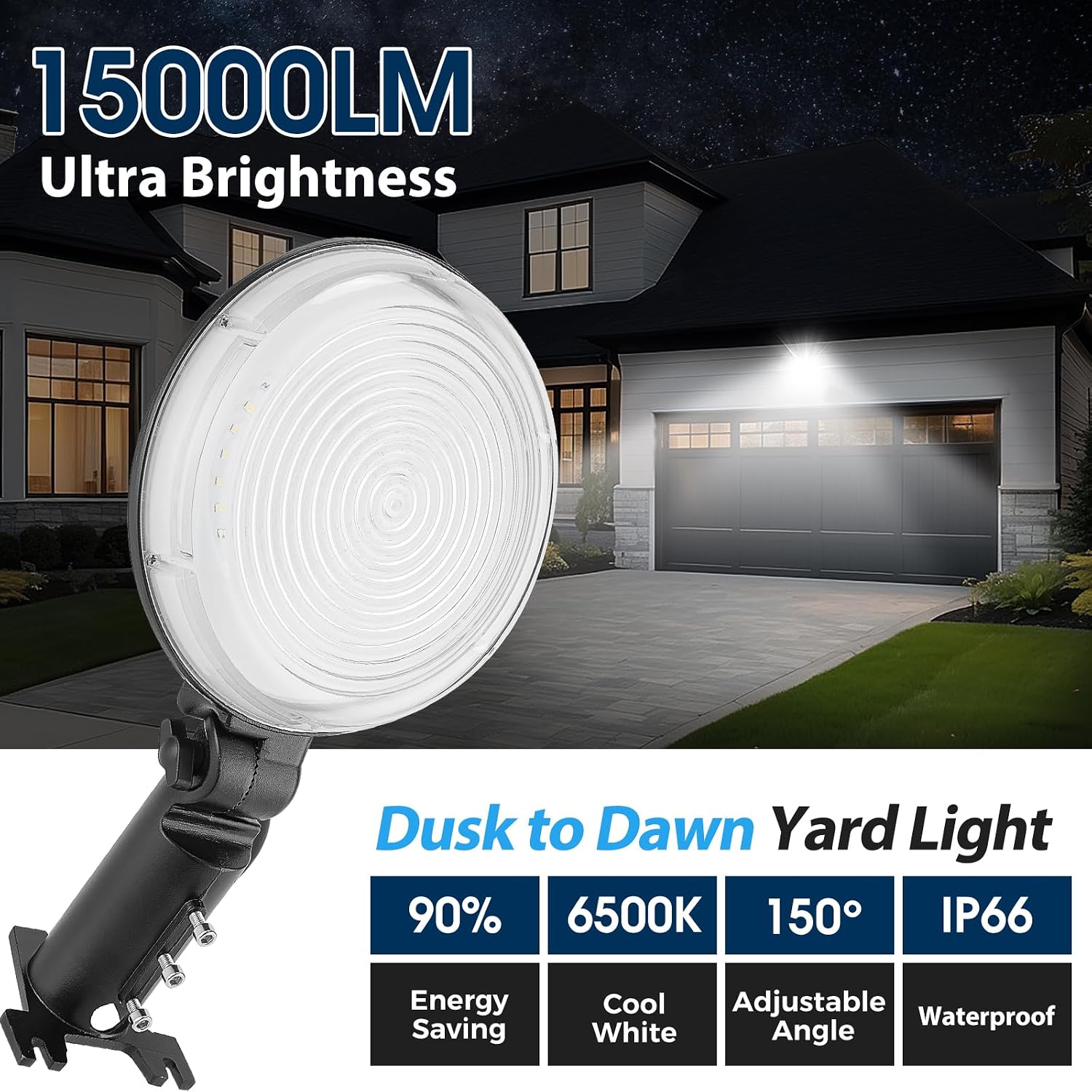 Detalle 2 de WILLGOTOP Dusk-to-Dawn LED Barn Lights, 150W, 21,000 Lumens, 4-Pack