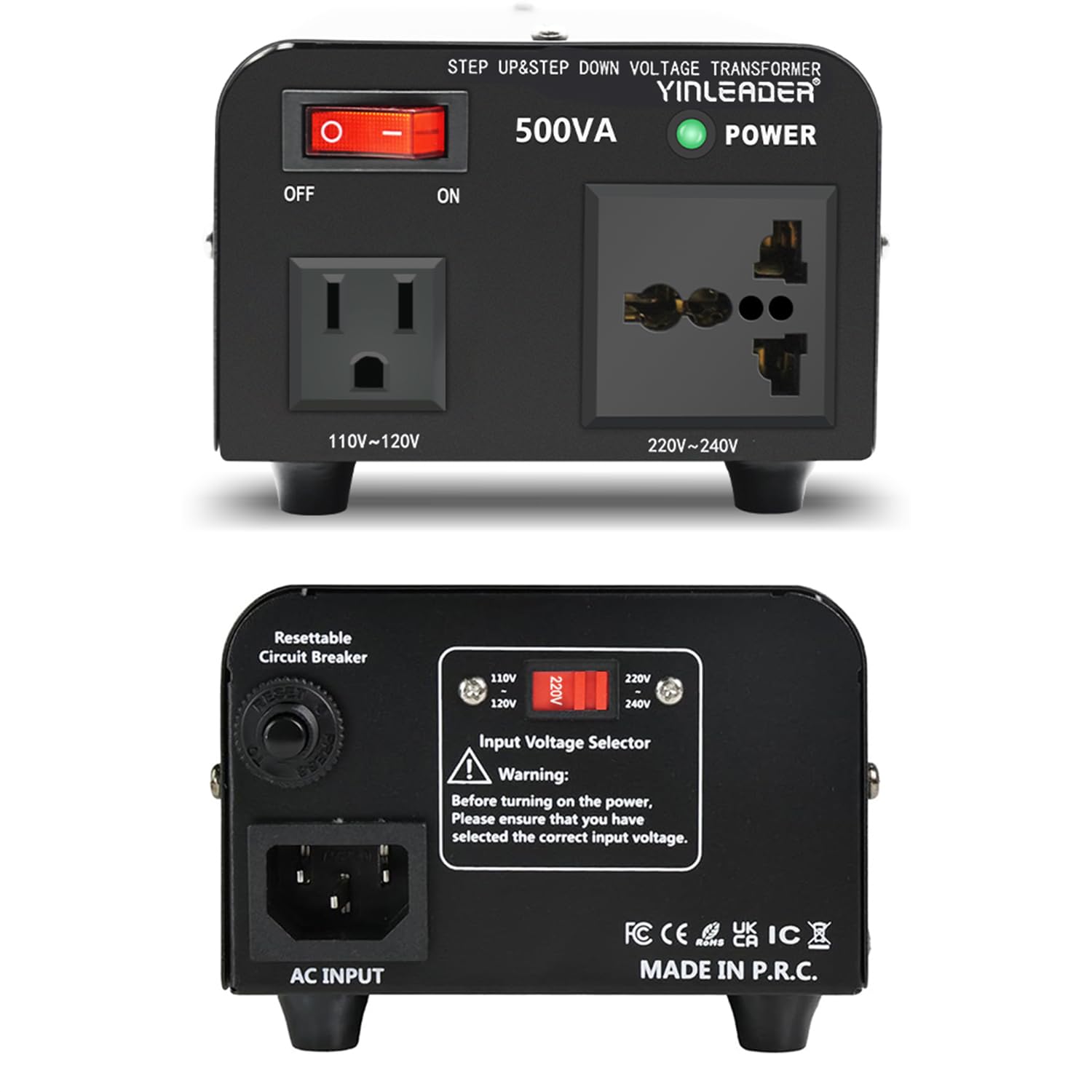 Thumbnail 6 de Yinleader Trasformatore di tensione 500VA 230↔110 V 🔌