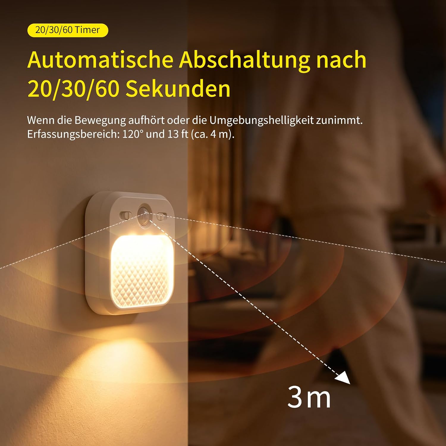 Thumbnail 2 de AmmToo Nachtlicht Bewegungsmelder, 2er-Set 🔆