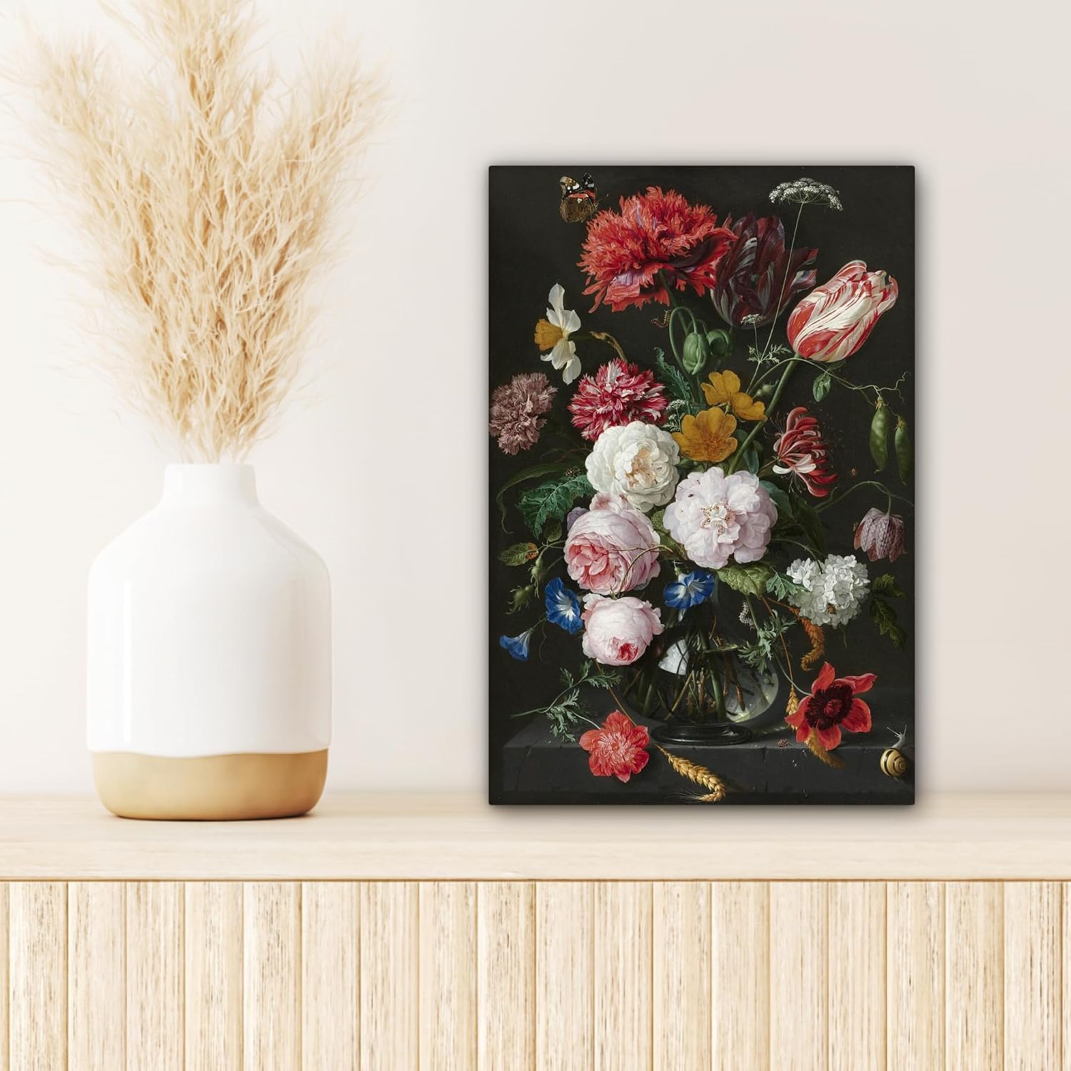 Detalle de MuchoWow© canvasdoek 20 x 30 cm met bloemenstilleven van Jan Davidsz. Heem