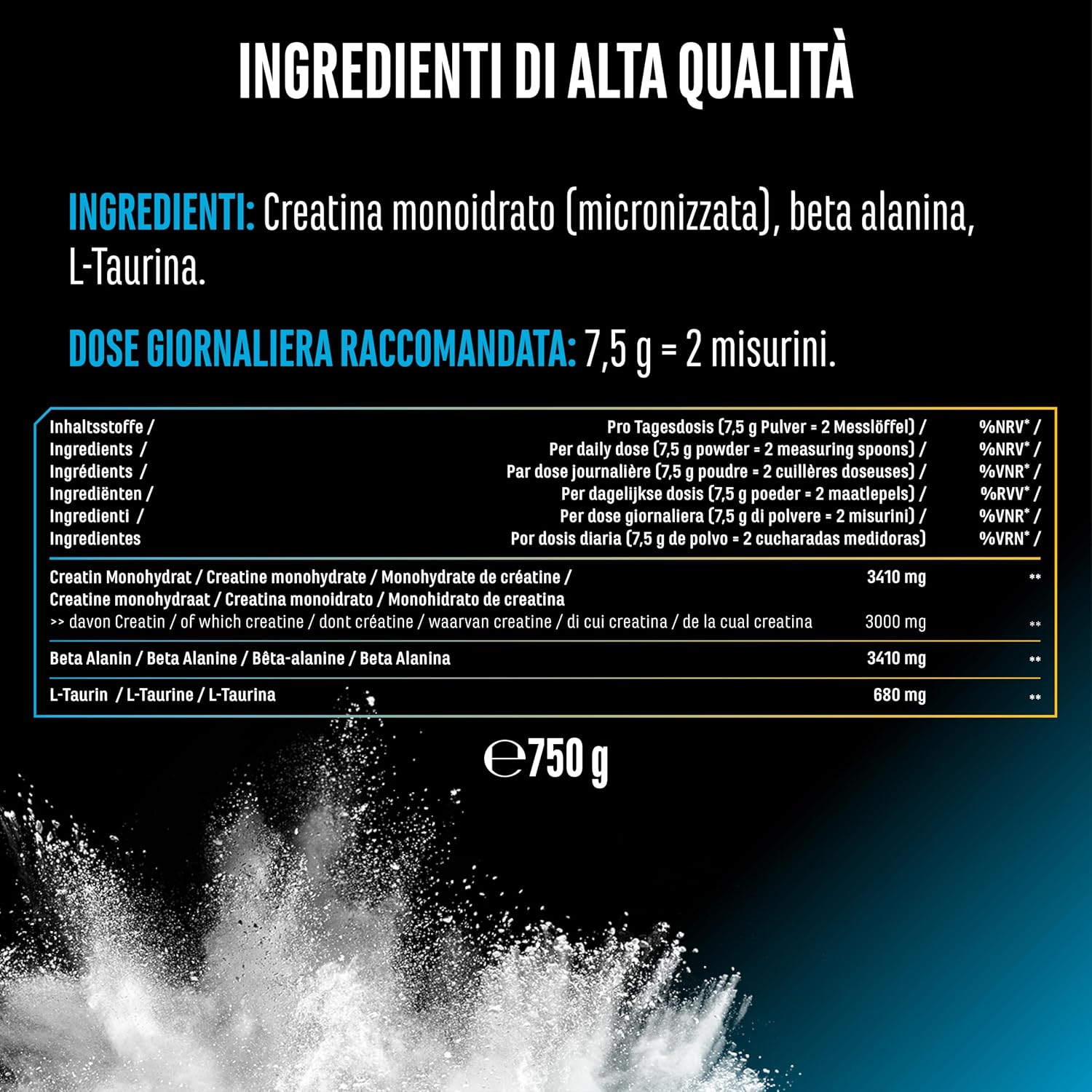 Thumbnail 4 de Creatin Beta Alanin Stack 750 g polvere