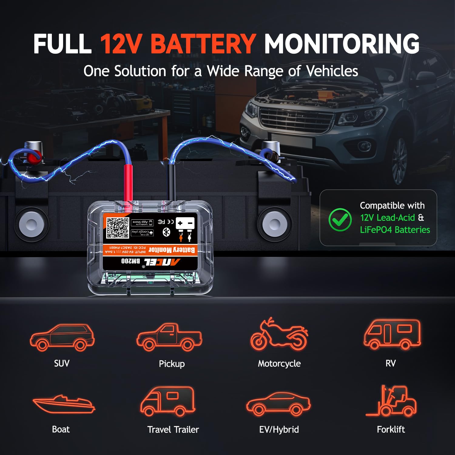 Thumbnail 5 de ANCEL Bluetooth battery monitor, 12V
