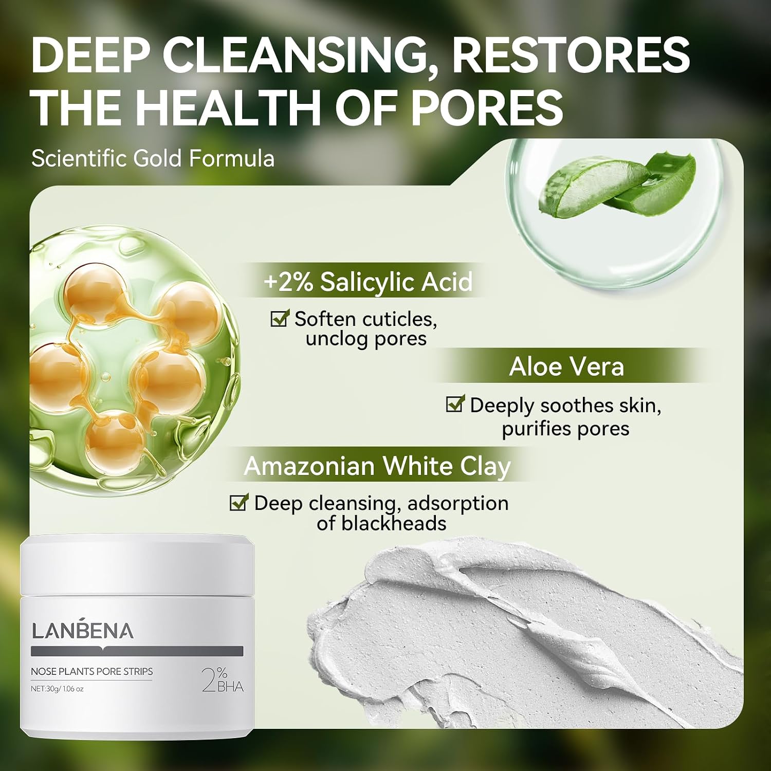 Detalle de LANBENA LB6283 Nose Pore Mask for Blackhead Removal, Aloe Vera Scent