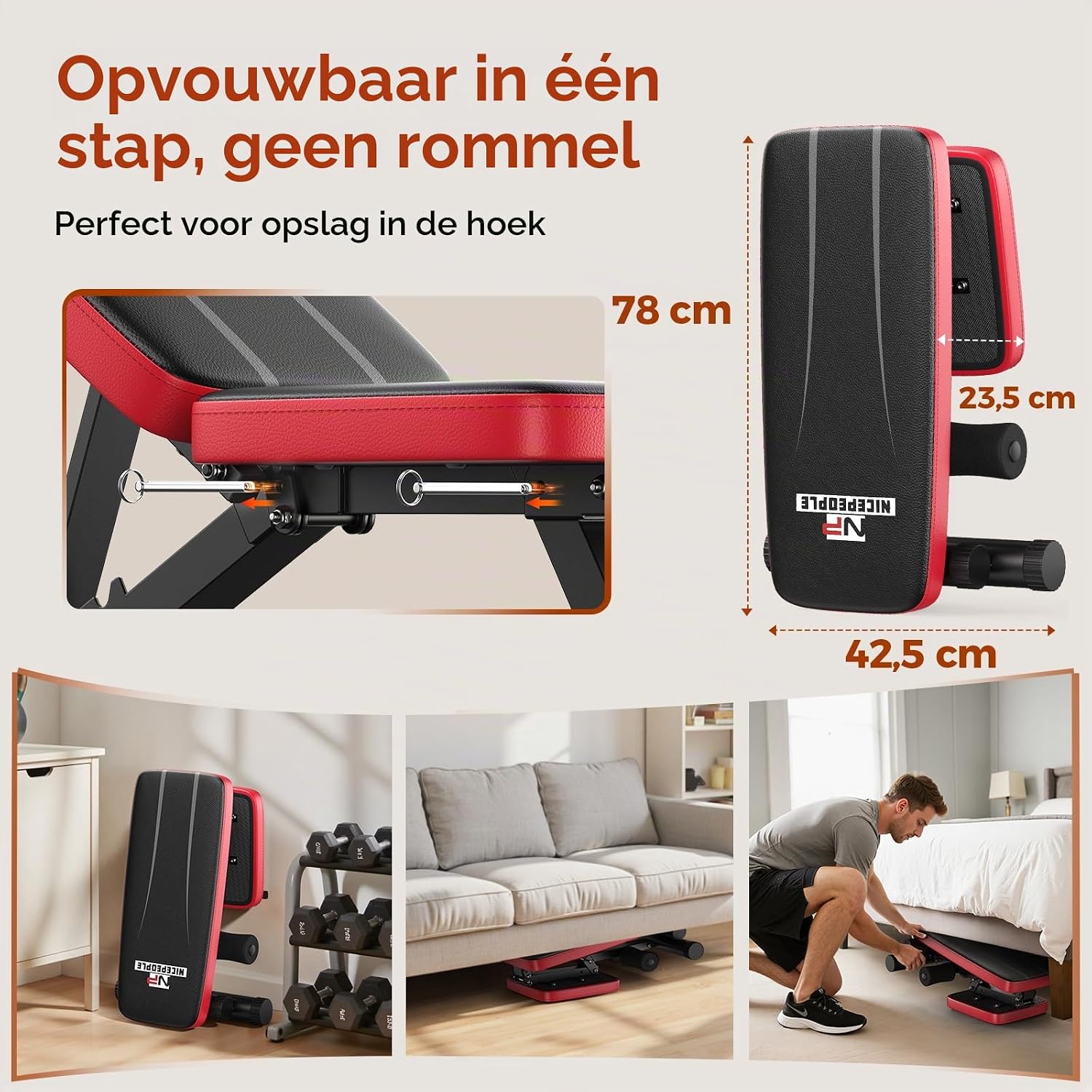 Thumbnail 5 de FLYBIRD FBxNP verstelbare halterbank, 300 kg draagvermogen en 8 rugleuningstanden