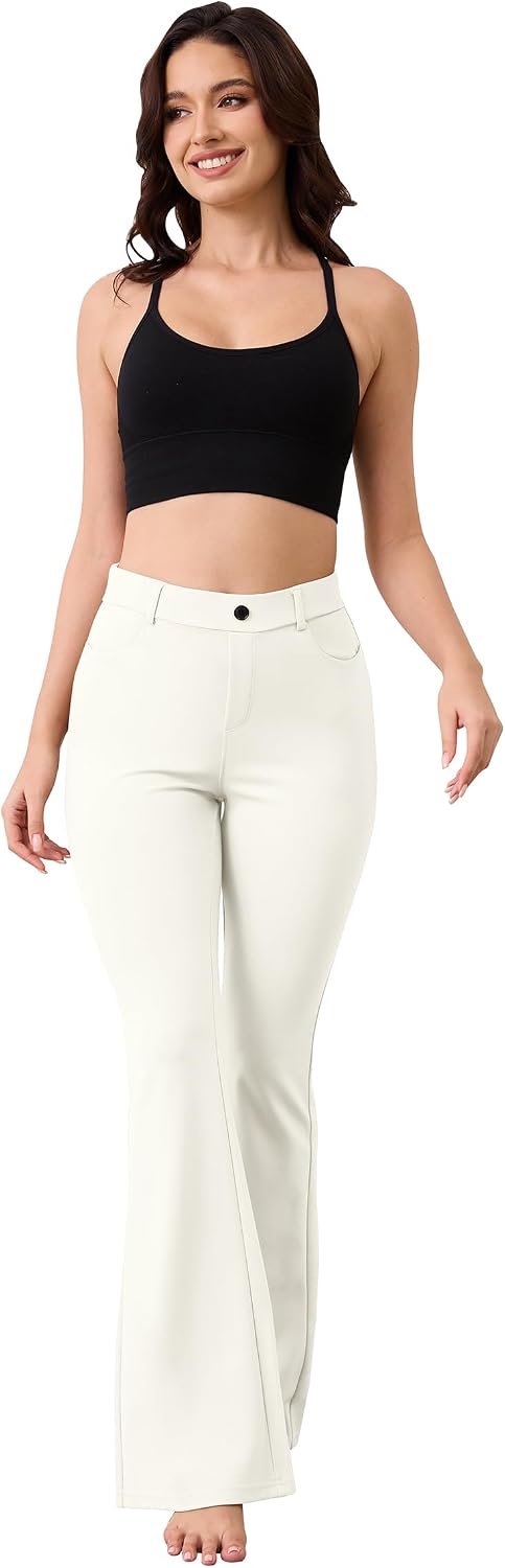 Detalle 2 de VIMPEP Women’s Classic Yoga Dress Pants 2102: High Rise Flare, Pull-On Comfort for Work and Yoga