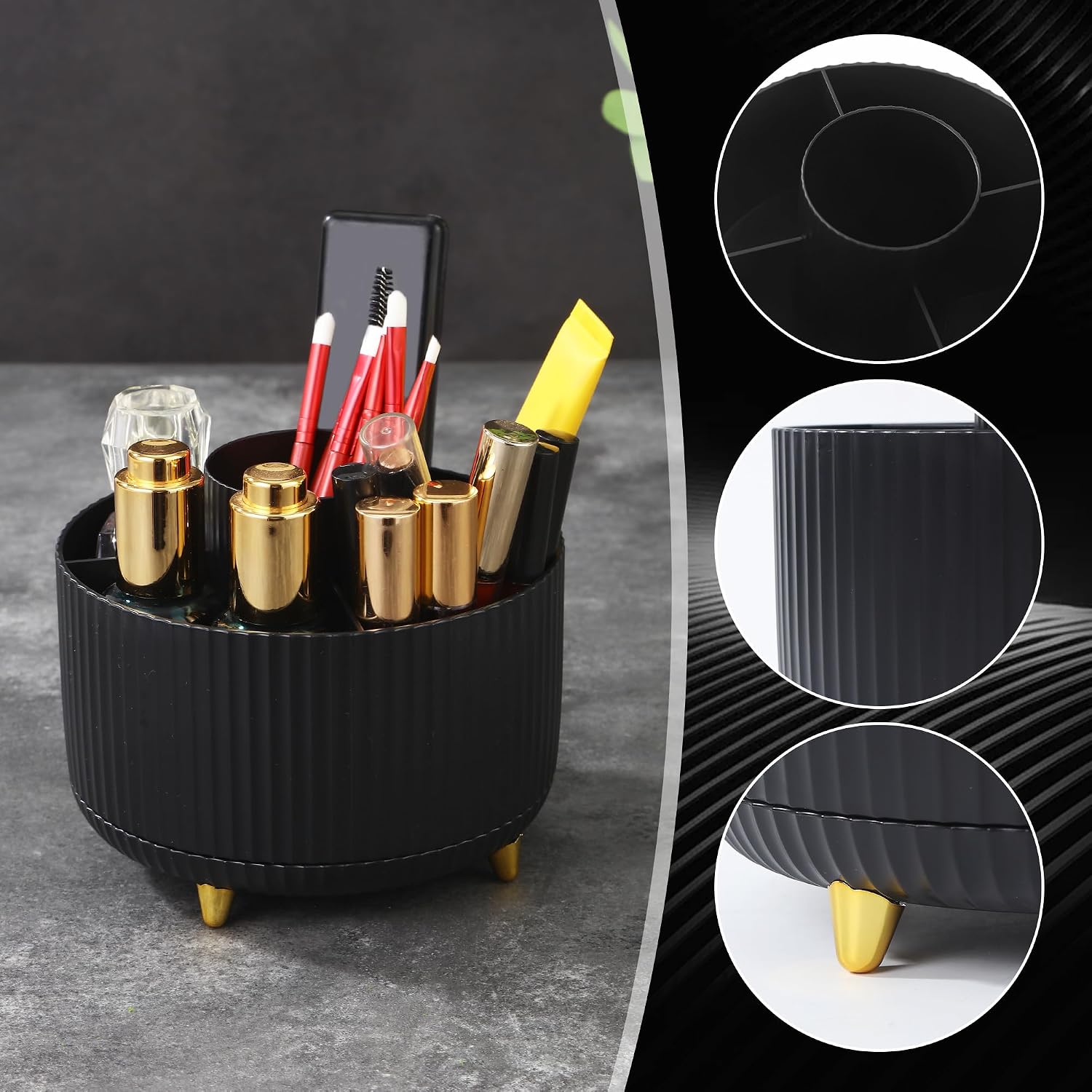 Detalle 2 de Nuangoo Make-up Organizer 360° Drehung, 5 Fächer