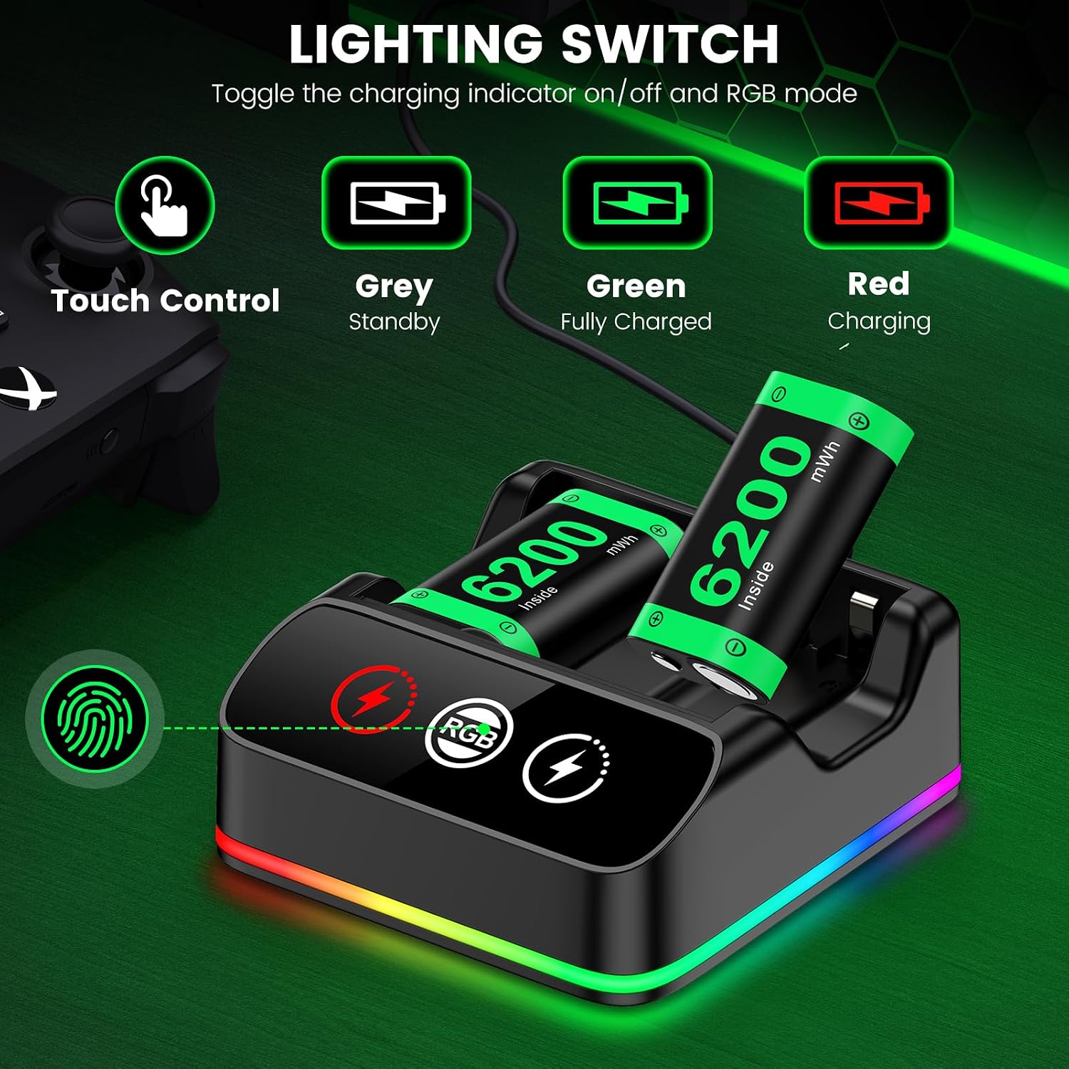 Thumbnail 4 de 6200 mWh Akku Set für Xbox Controller