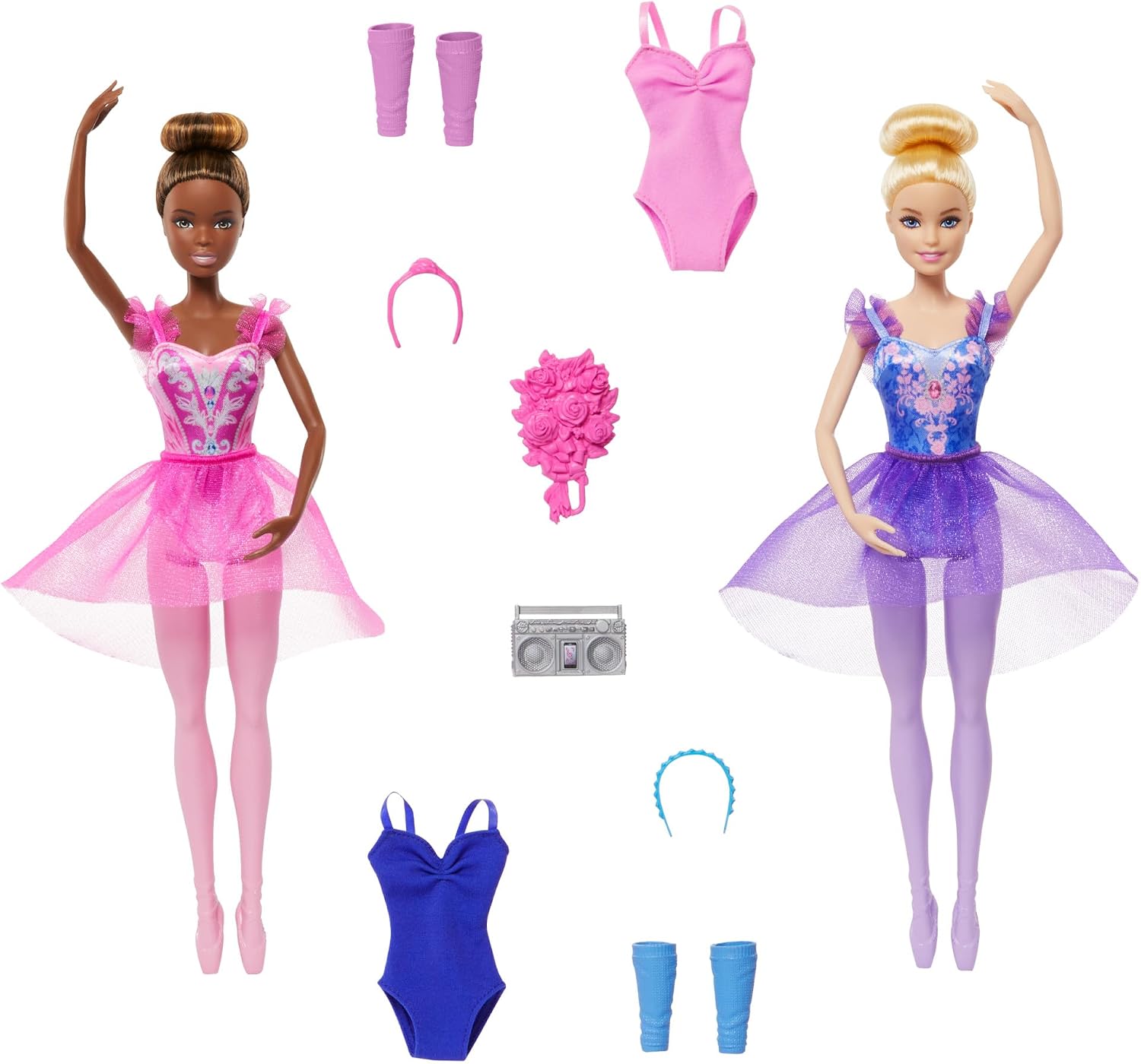 Detalle 2 de Barbie HXC37 Ballettstudio Set mit 2 Puppen