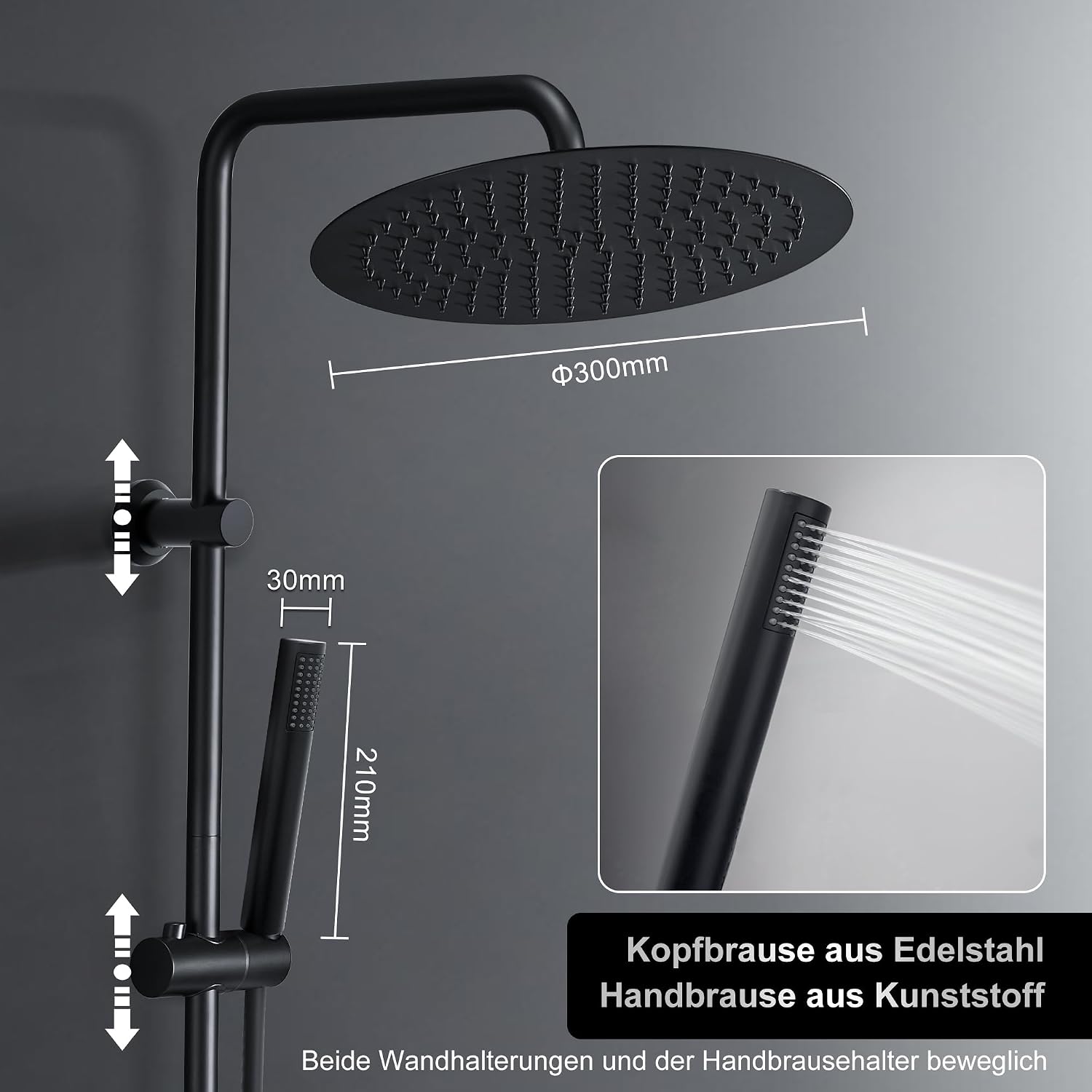 Thumbnail 2 de Görbach Regendusche Duschsystem Schwarz