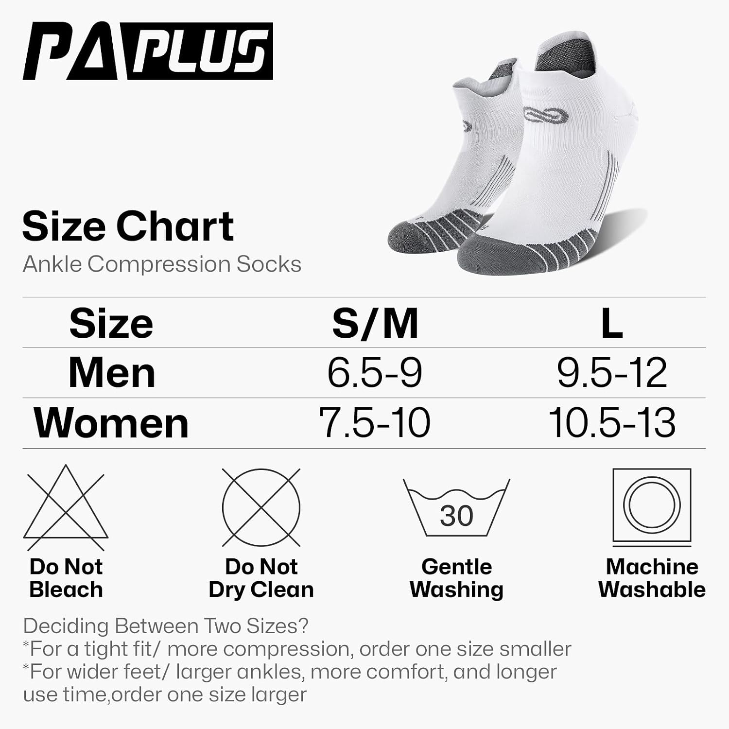 Detalle de PAPLUS Compression Socks for Men & Women (2/4/6 Pairs) Ankle Running Socks for Plantar Fasciitis