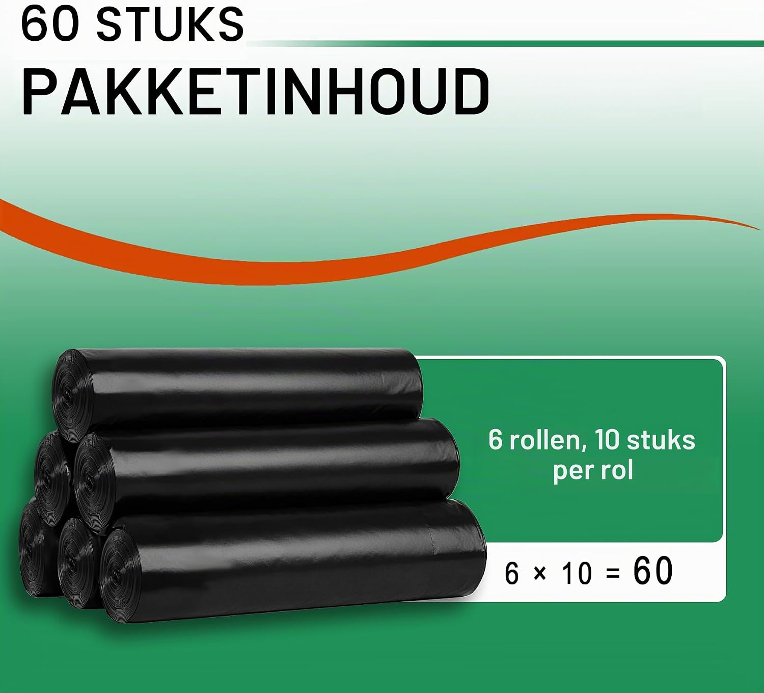 Thumbnail 6 de AiTodos® vuilniszakken 30 liter, 55 x 63 cm, zwart, met trekkoord