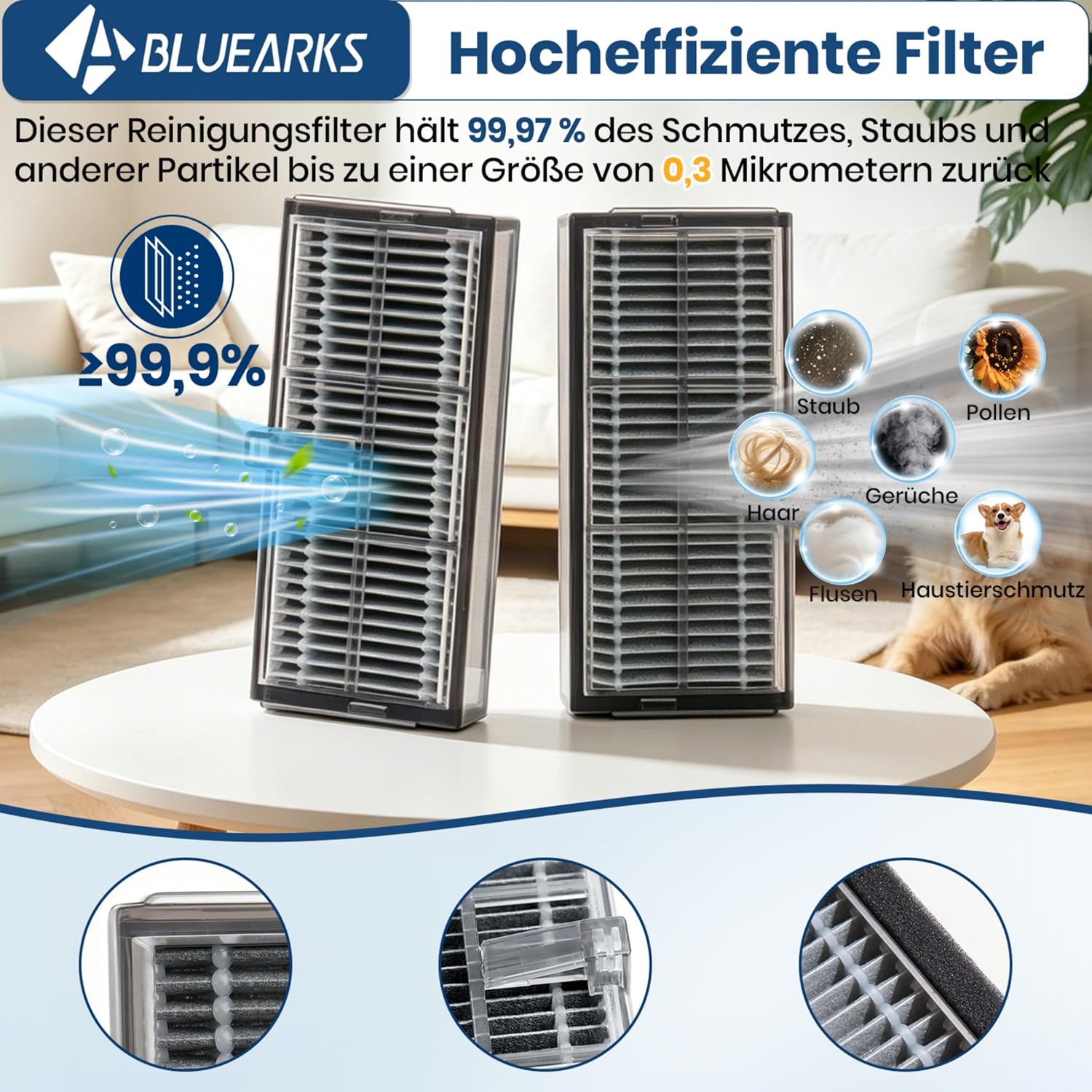 Detalle 2 de Bluearks Zubehör Set 25 Stück für Dreame X40 Ultra