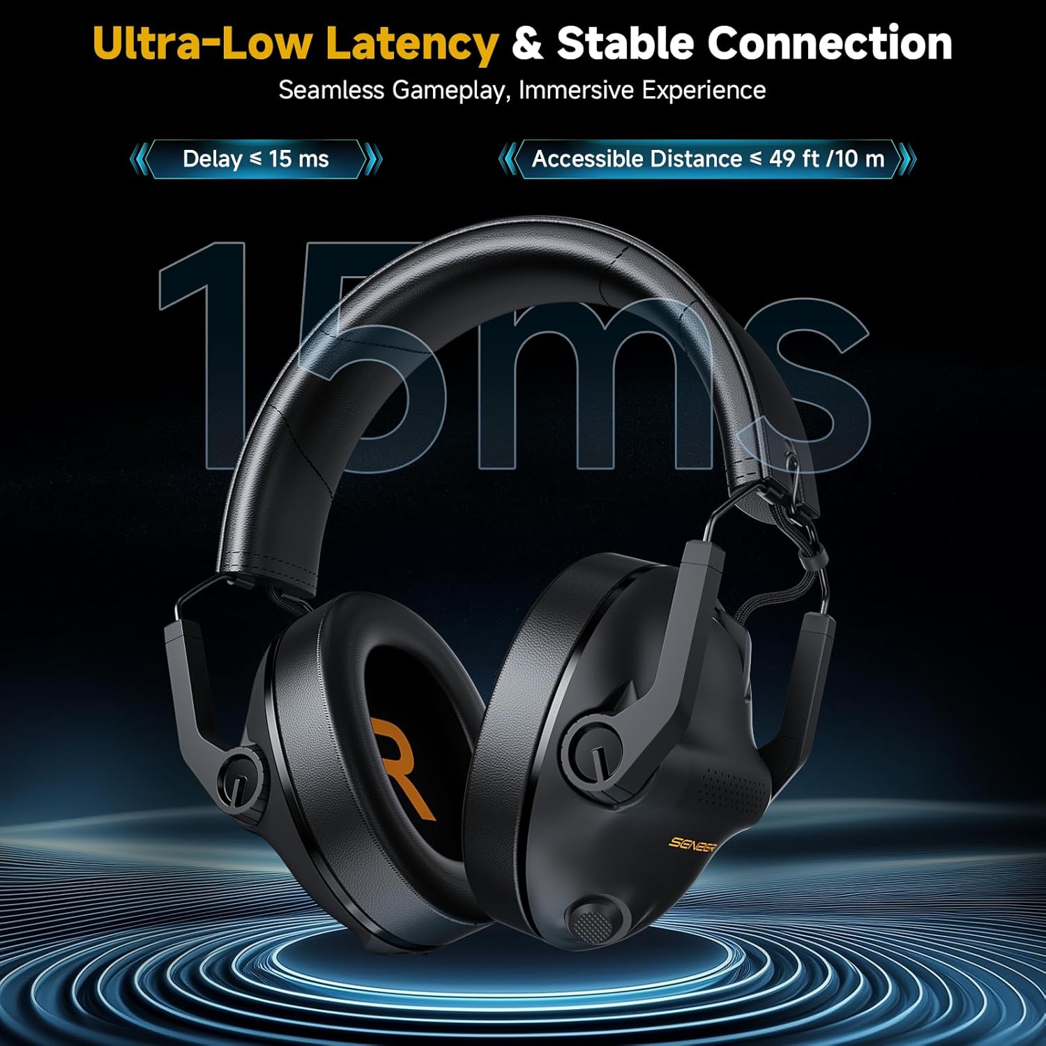 Thumbnail 1 de SENZER SG600 Wireless Gaming Headset for PC/PS5/PS4 (2.4GHz + Bluetooth 5.3) with Retractable Noise-Canceling Mic