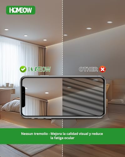 Thumbnail 6 de HOMEOW Faretti LED da Incasso per Cartongesso 95–110 mm, 7W, 700 lm, IP44