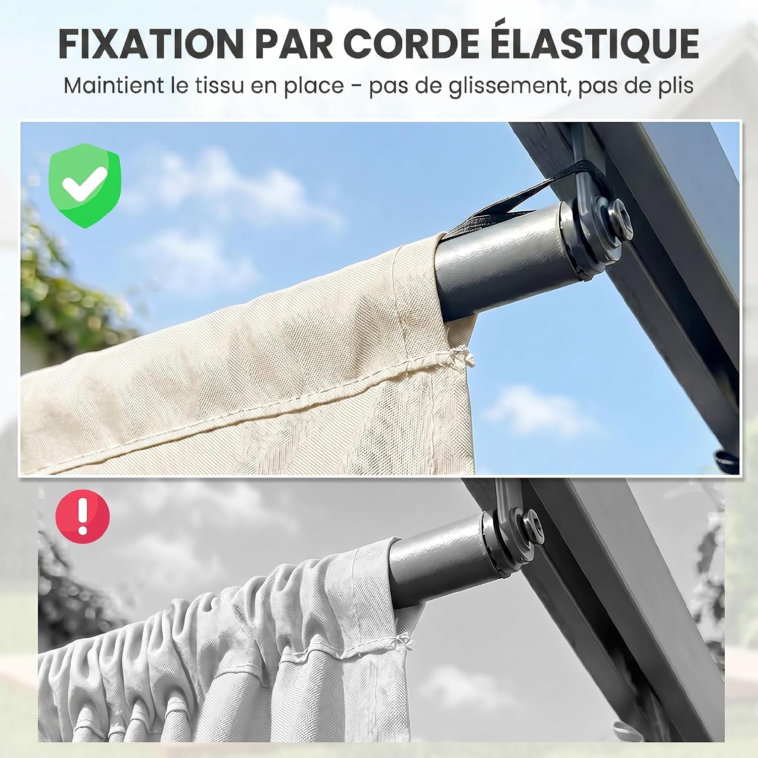 Thumbnail 6 de Outsunny 84C-372V01CW pergoladoek 350 x 260 cm, crème polyester