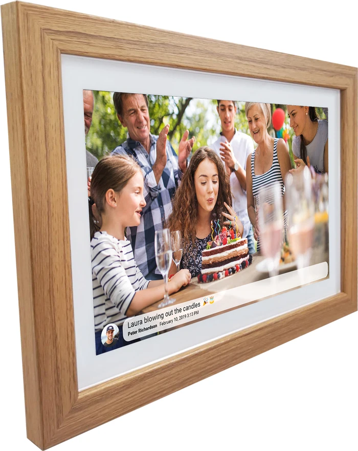 Thumbnail 1 de Denver PFF-1042 Light Wood digitaler Bilderrahmen 10,1
