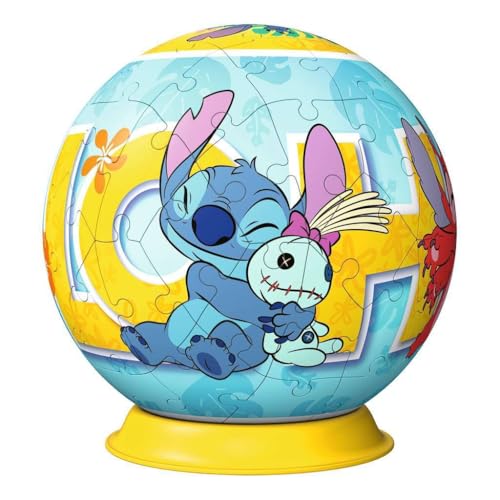 Detalle 2 de Ravensburger Puzzle 3D Bola Disney Stitch, 72 piezas 🧩
