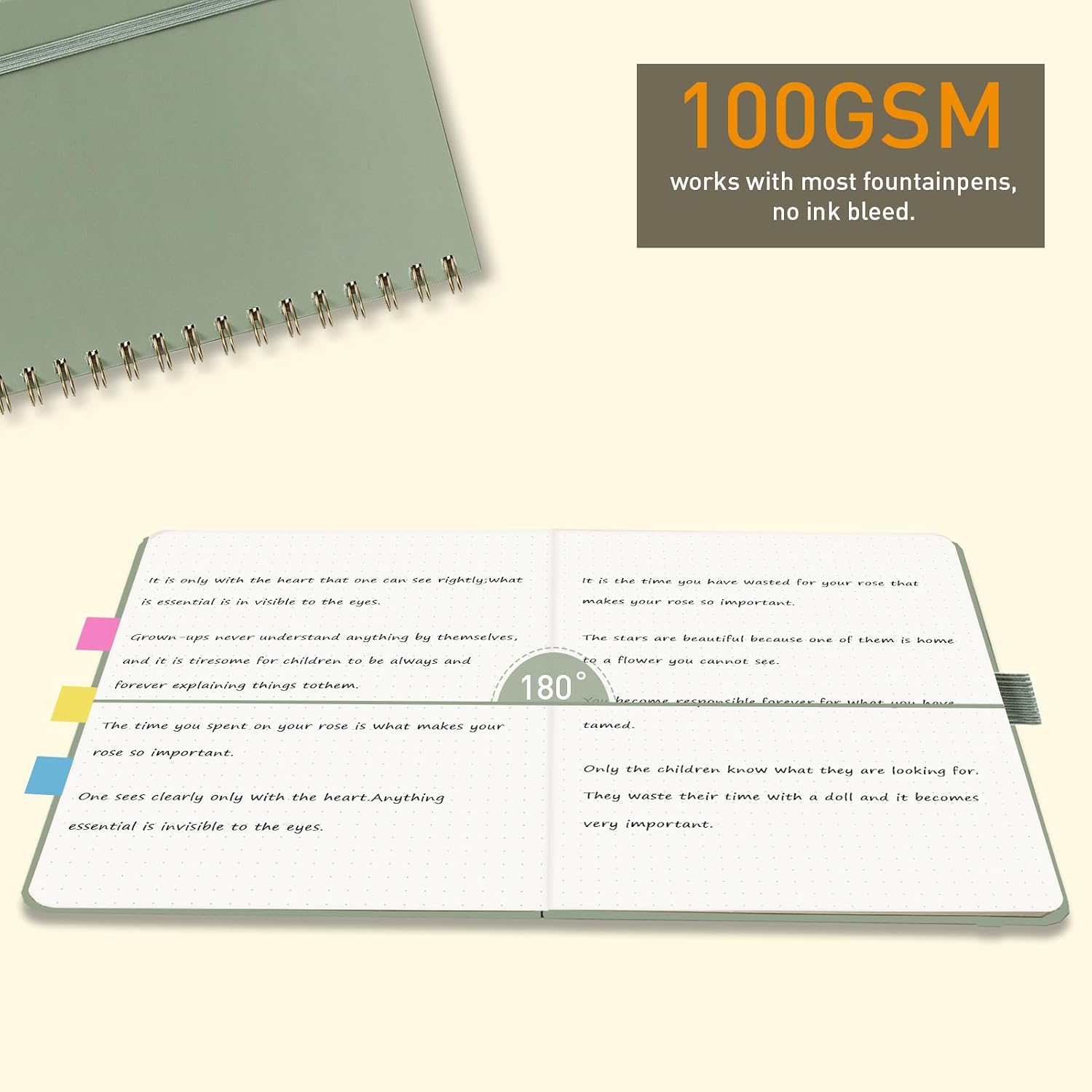 Thumbnail 2 de PYNEX Notizbuch A5 Dotted – Salbei Grün, Hardcover, 140 Blatt, 100 g/m²