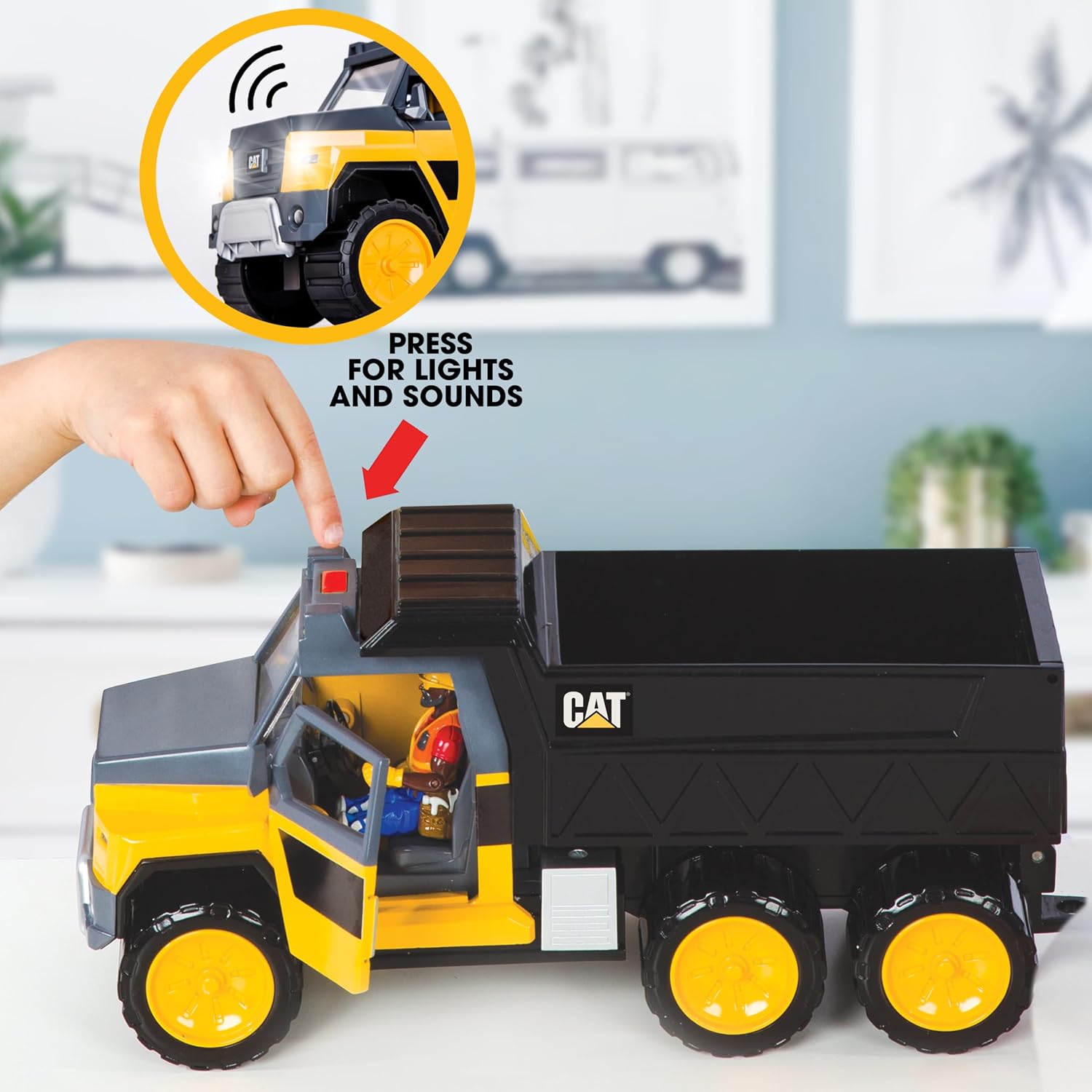 Detalle de CAT Workforce Hauler Action Set Construction Truck with Lights and Sounds