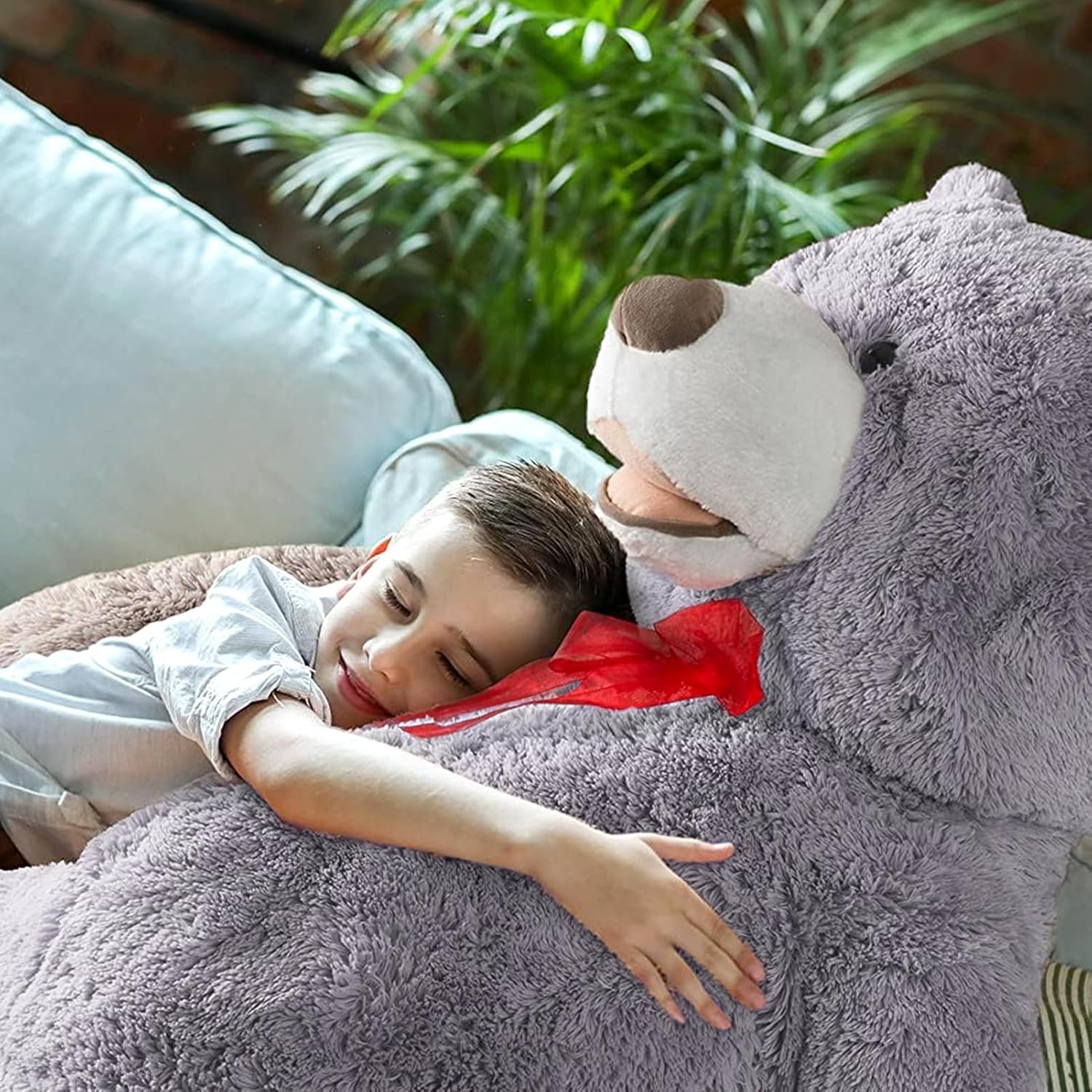 Thumbnail 4 de HollyHOME 150cm Giant Teddy Bear Plush (Grey) — large soft toy for home, cuddles and gifts