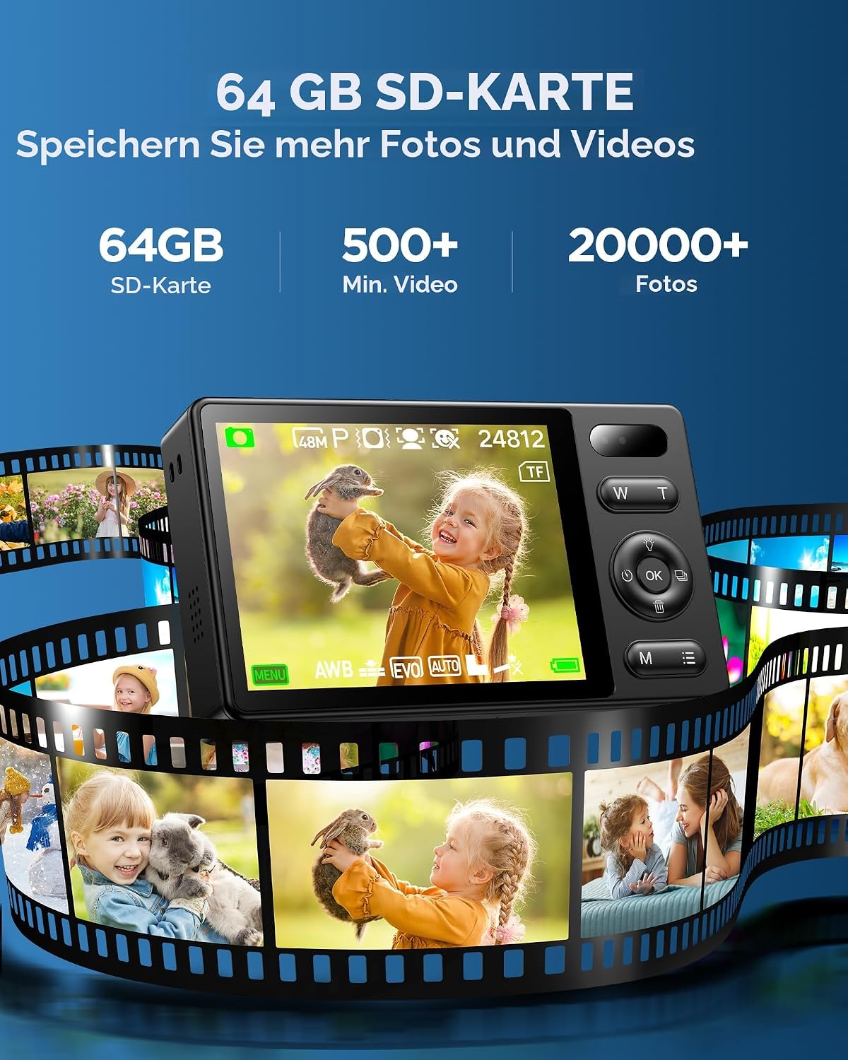 Thumbnail 5 de 64GB Kinderkamera 48MP Kompaktkamera