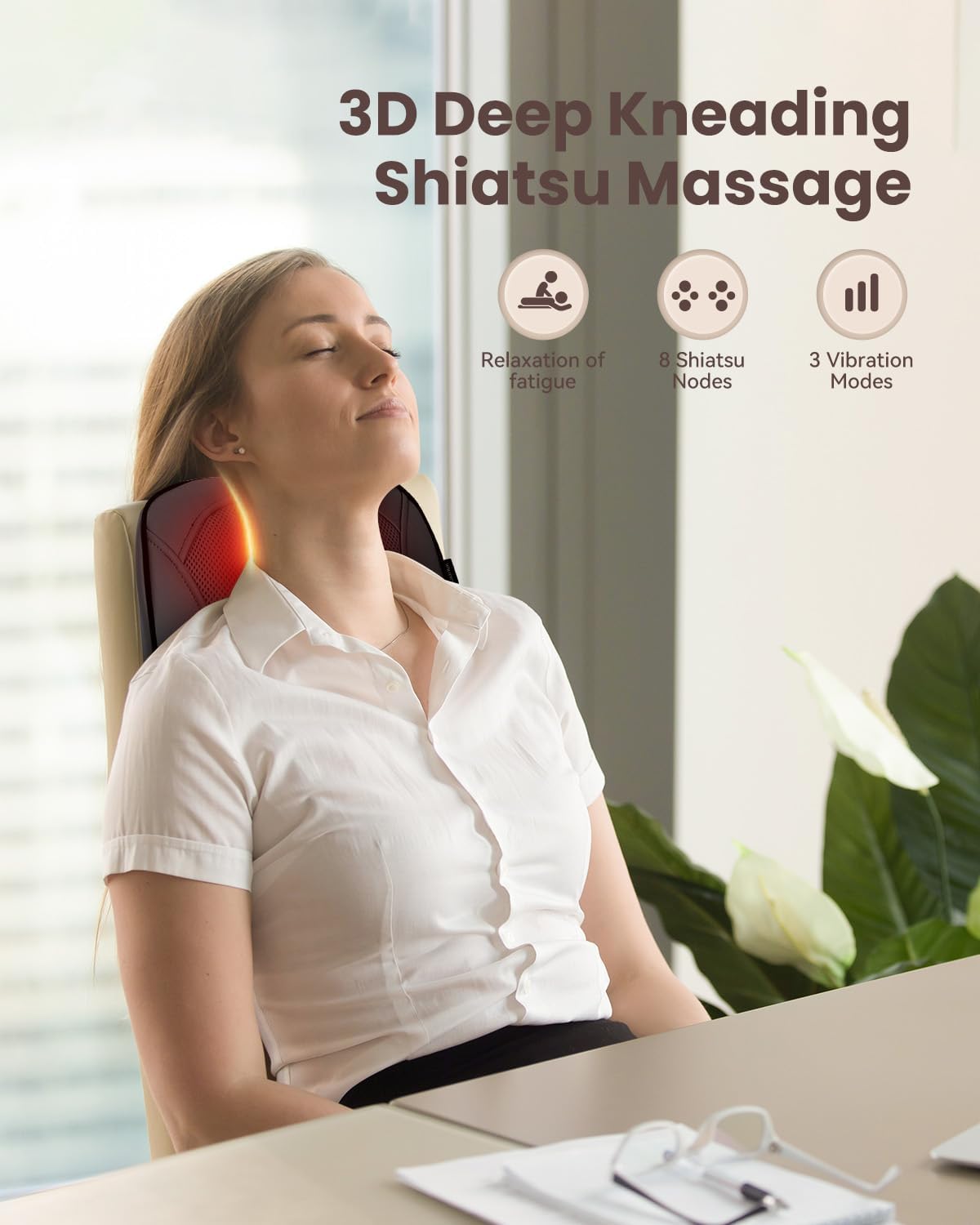 Detalle 2 de COMFIER Massagegerät Nacken- und Rücken 8 Knoten