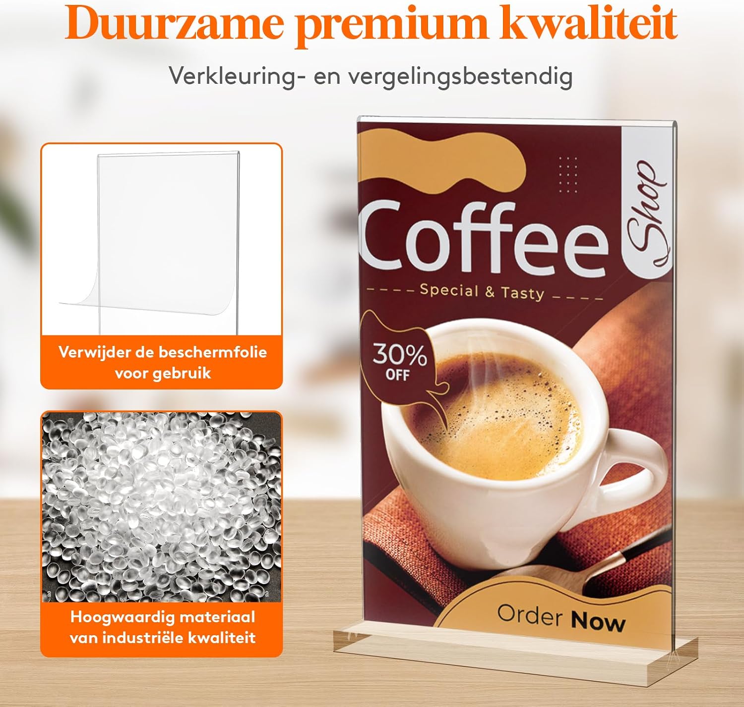 Detalle 2 de Lifewit 23082 A5-displayhouder, transparant kunststof, dubbelzijdig, set van 8