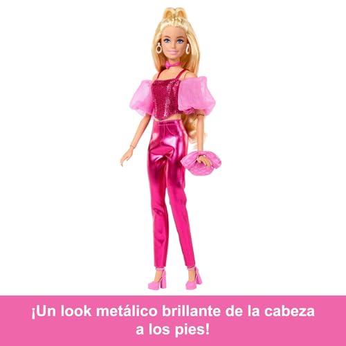 Thumbnail 4 de Barbie Deluxe Style Muñeca n. 5 (JFP40) – look rosa metalizado con corsé brillante y accesorios
