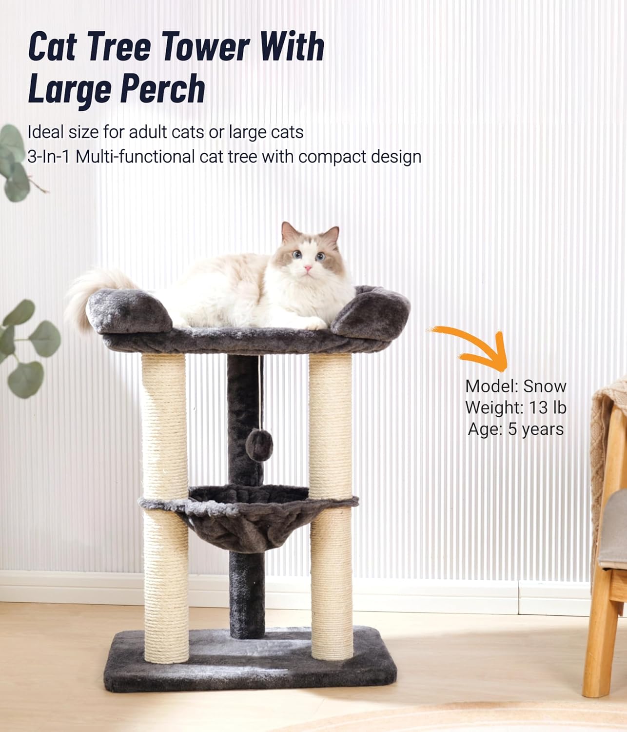 Thumbnail 1 de Happi N Pets 71CM Cat Tree Tower