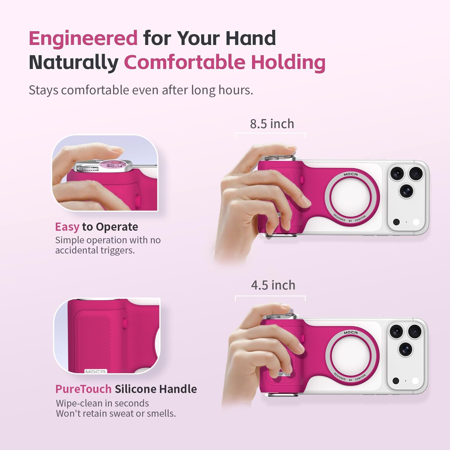Detalle 2 de COMITOK MOCA iPhone 17 Pro Camera Grip for iOS