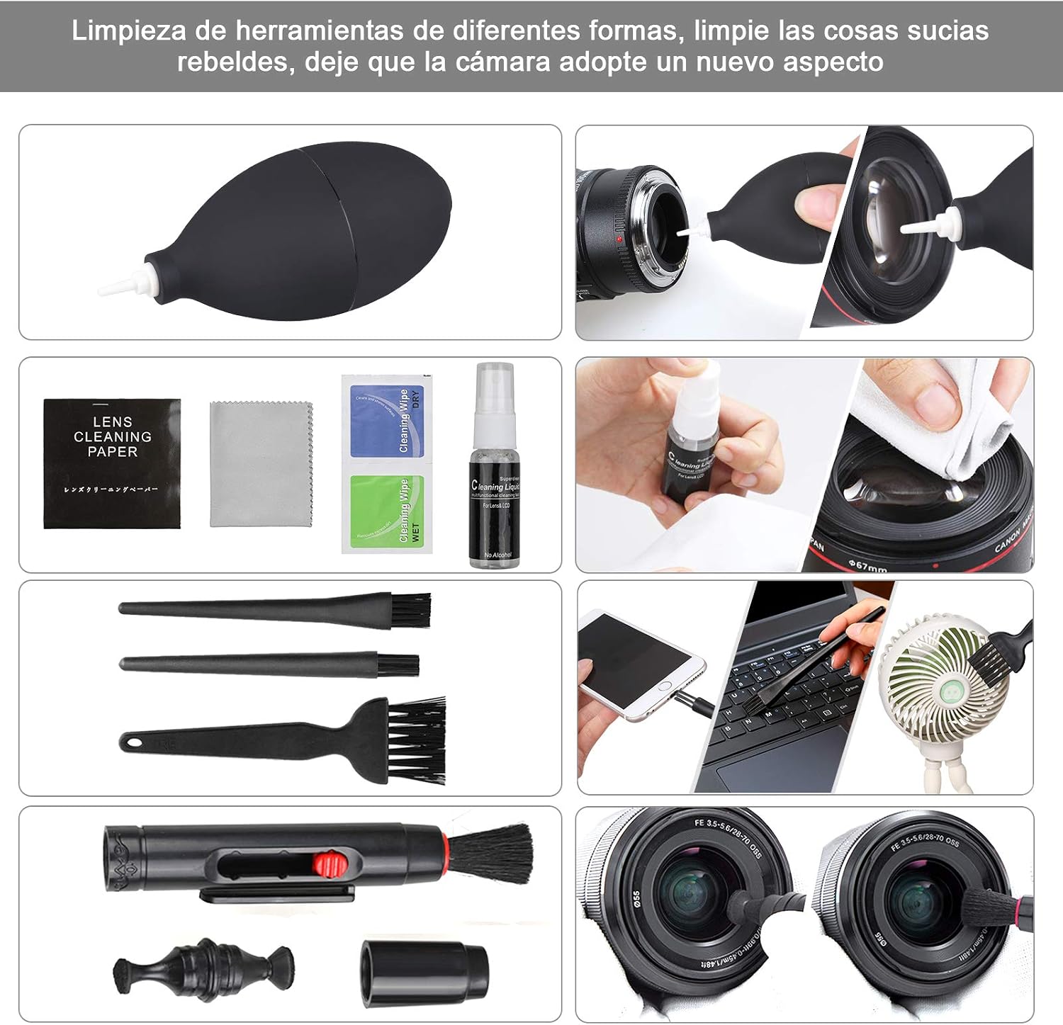 Thumbnail 4 de Kits limpieza cámara 75 en 1, funda impermeable