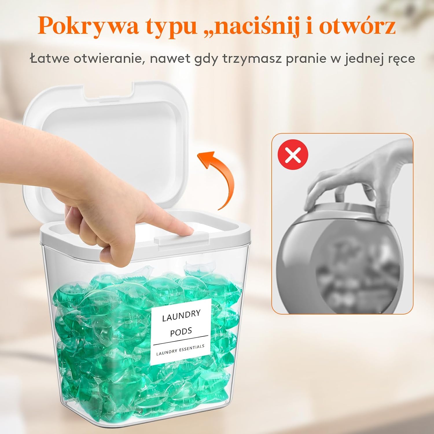 Detalle de Lifewit 24281 – zestaw 3 pojemników na detergenty z etykietami i miarkami