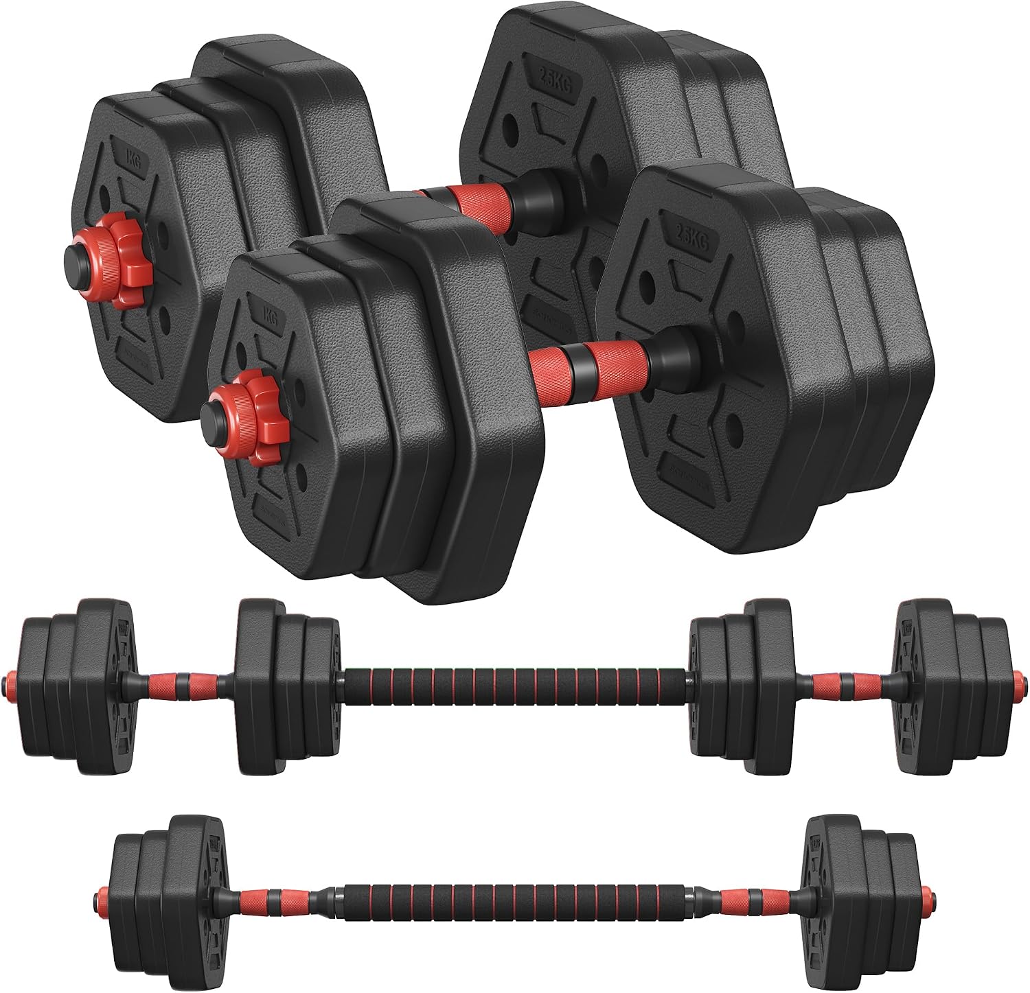 Thumbnail 6 de Songmics Hantelset 40 kg Hexagon