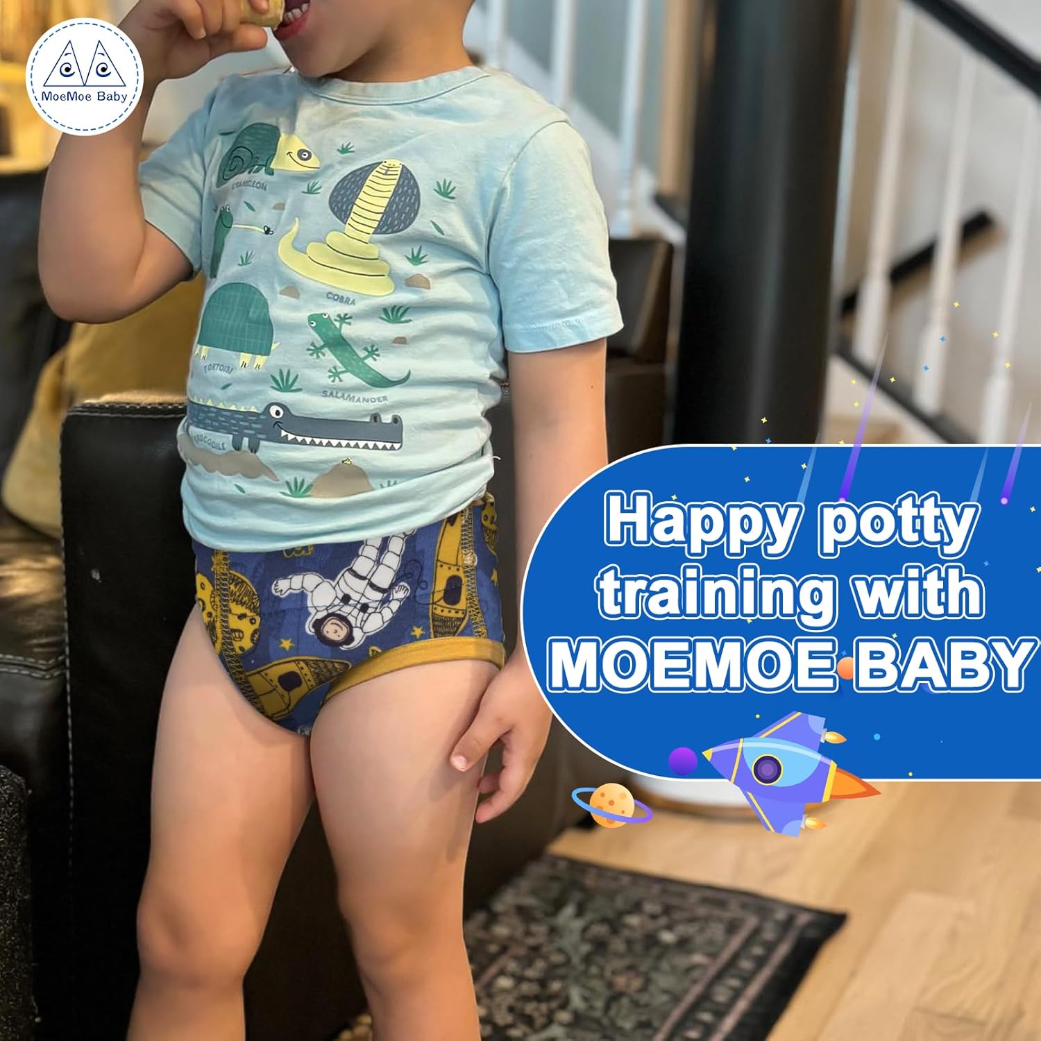 Thumbnail 2 de MOEMOE BABY Boys Training Underwear, Green Robot, 10 Pack (6 Years) – Practical Potty Training Pants