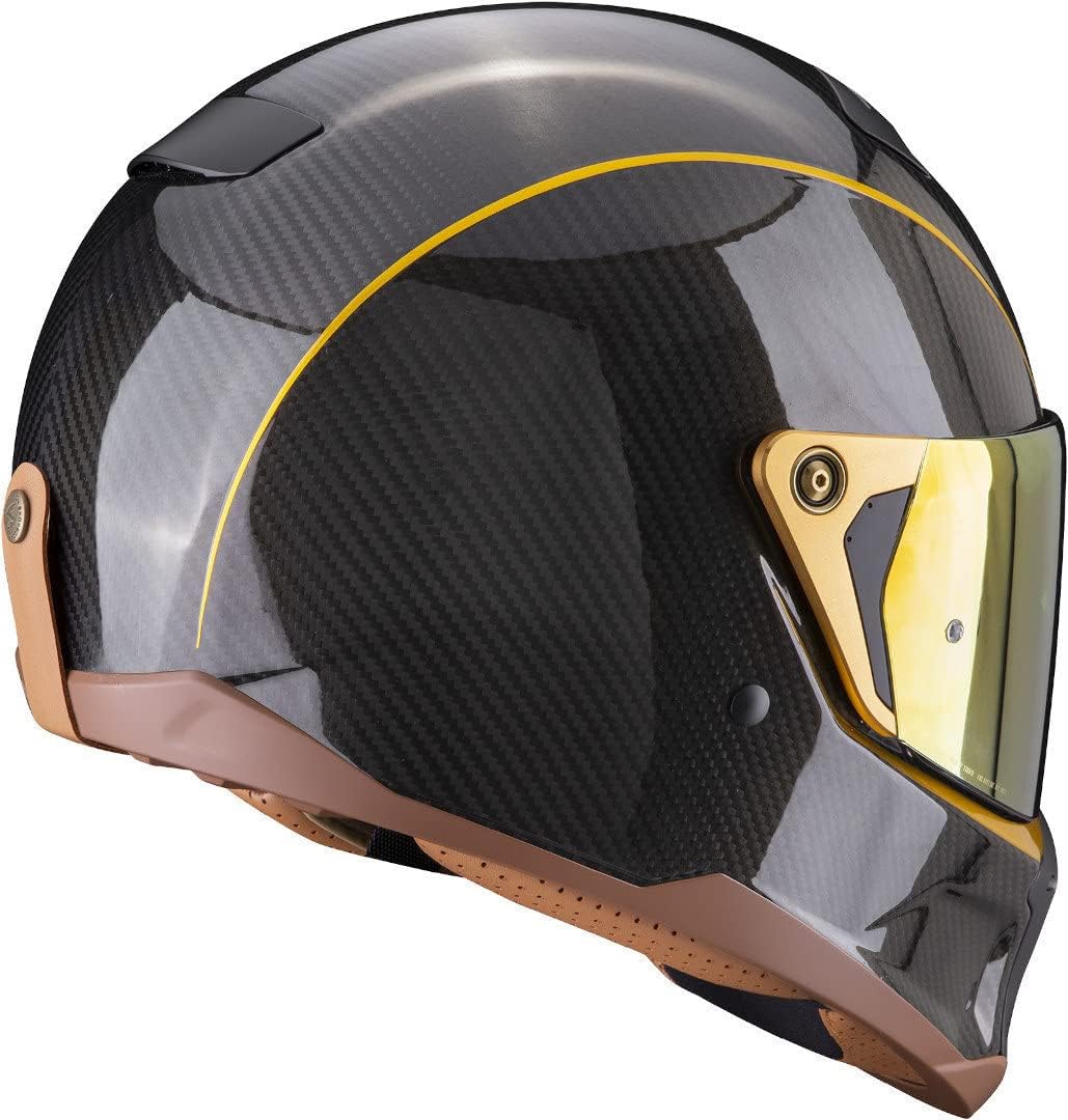 Detalle 1 de SCORPION EXO-HX1 CARBON SE Nero-Oro XL – casco integrale con visiera Smoke e Peak inclusa
