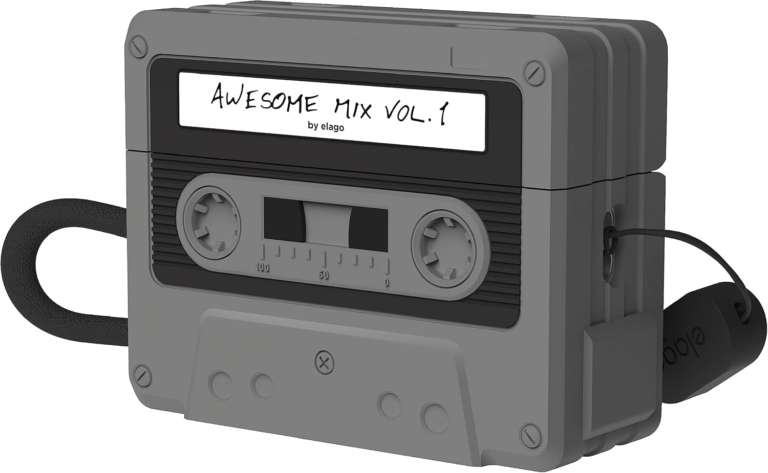 Detalle de elago Coque Cassette pour AirPods Pro 2 (compatible) avec cordon inclus – protection contre les chocs, design noir