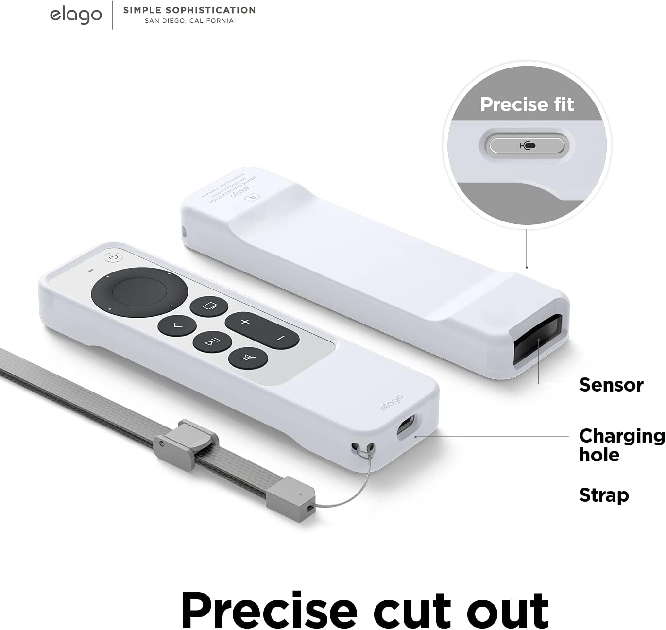 Thumbnail 6 de elago Étui R1 pour Apple TV 4K Siri Remote (3e/2e génération) – coque aimantée en silicone bleu phosphorescent