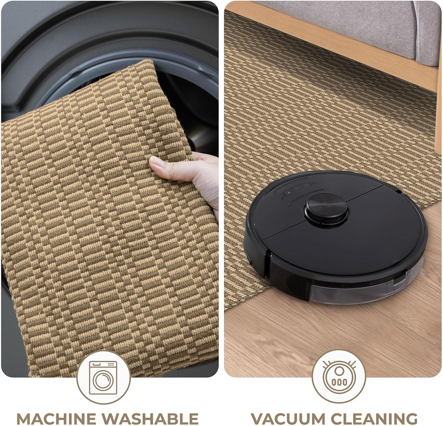 Thumbnail 6 de KOZYFLY Area Rug 6x9 ft washable braided cotton rug 🏠