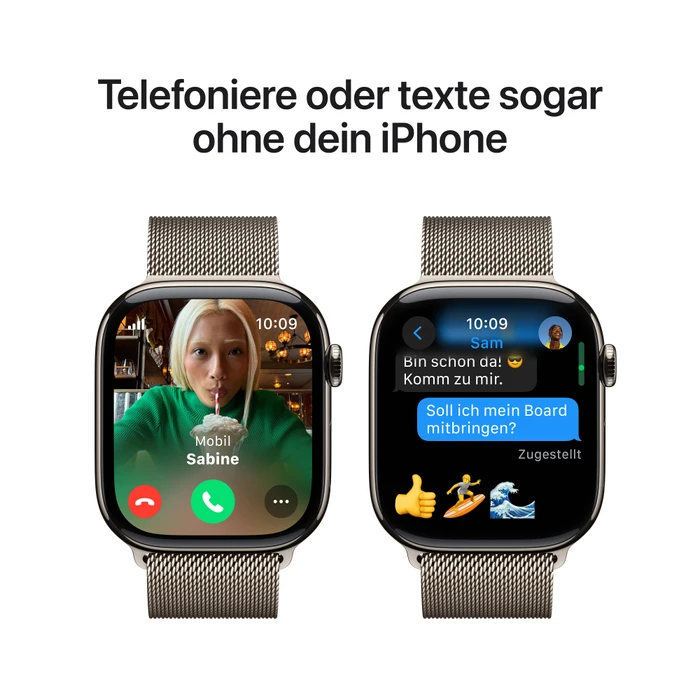 Thumbnail 7 de Apple Watch Series 10 4G (46 mm) Titan Silber mit Milanaise-Armband M/L