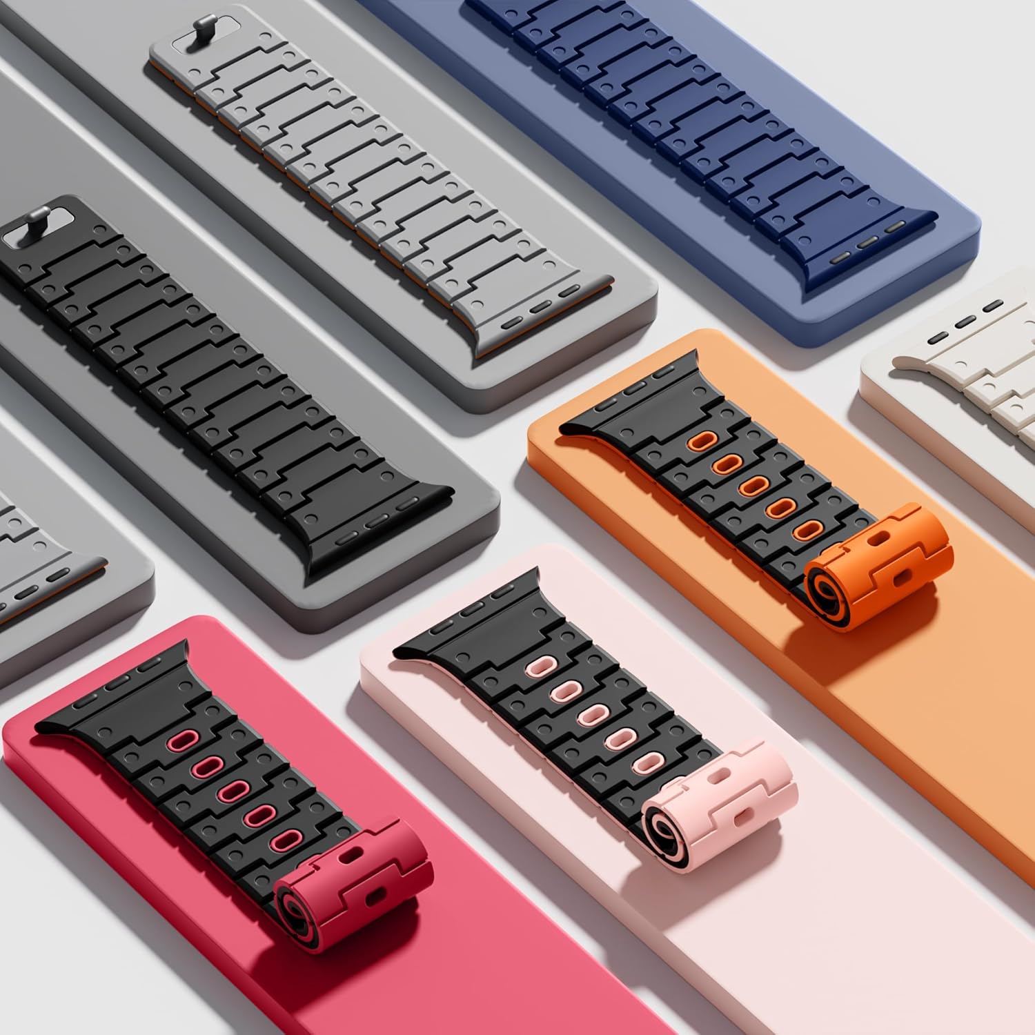 Thumbnail 6 de Bandletic Magnetic Straps for Apple Watch: Soft Silicone, 38–42mm, Grey/Orange