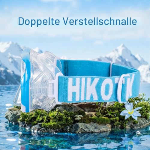 Detalle 2 de HIKOTEY Kinder Taucherbrille mit Stoffband – 180° Panorama, Anti-Nebel und Anti-Leck