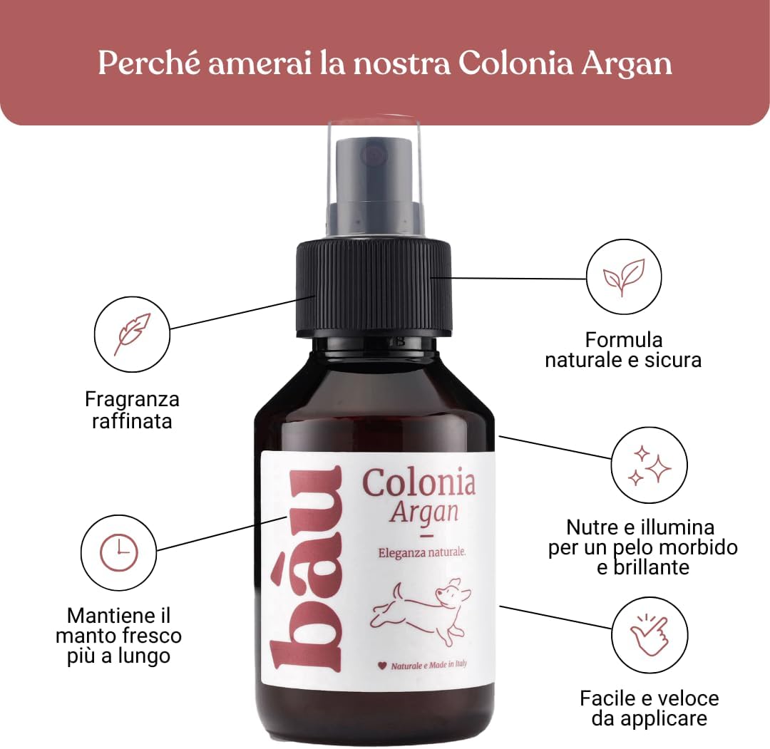 Detalle 2 de Bau Profumo per Cani Lunga Durata – Deodorante Cane con Oli Essenziali, Argan e Patchouli