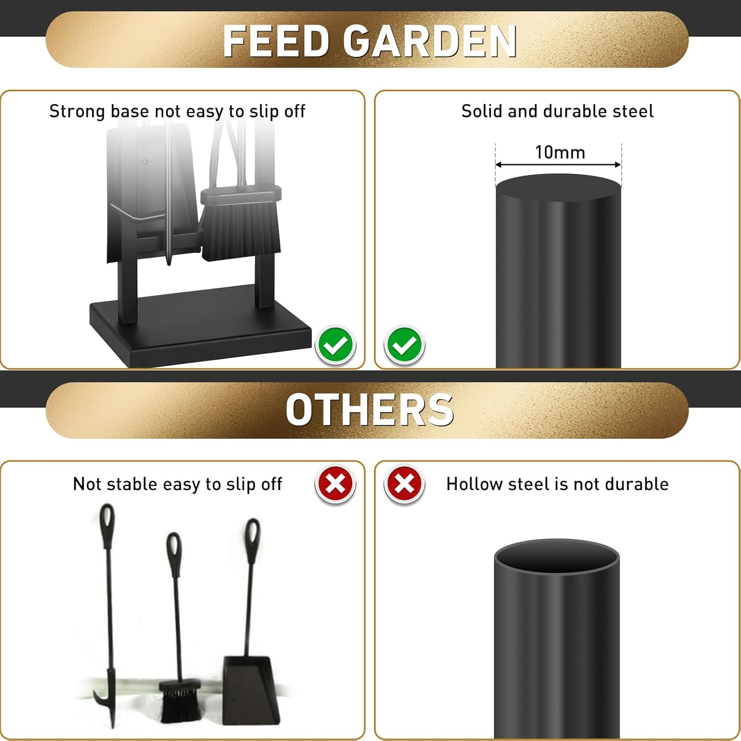 Thumbnail 4 de FEED GARDEN Fireplace Tools Set 30 Inch