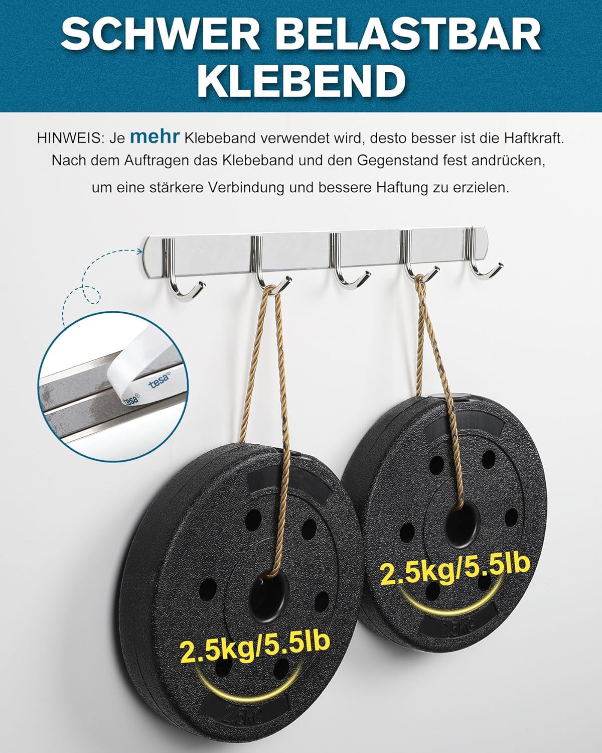 Detalle 2 de Emitever Doppelseitiges Klebeband 8,2 m, Montageband
