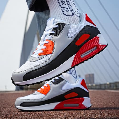 Detalle de PADGENE Femme Homme Baskets Mode Chaussures Multisports Noir/Orange – 38 EU