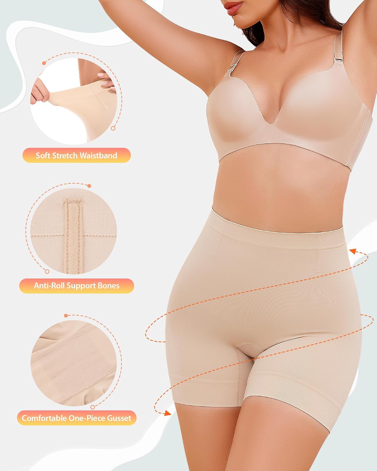 Detalle de SIMIYA Shapewear for Women: Tummy Control Knickers – Mid-Waist Seamless Body Shaper