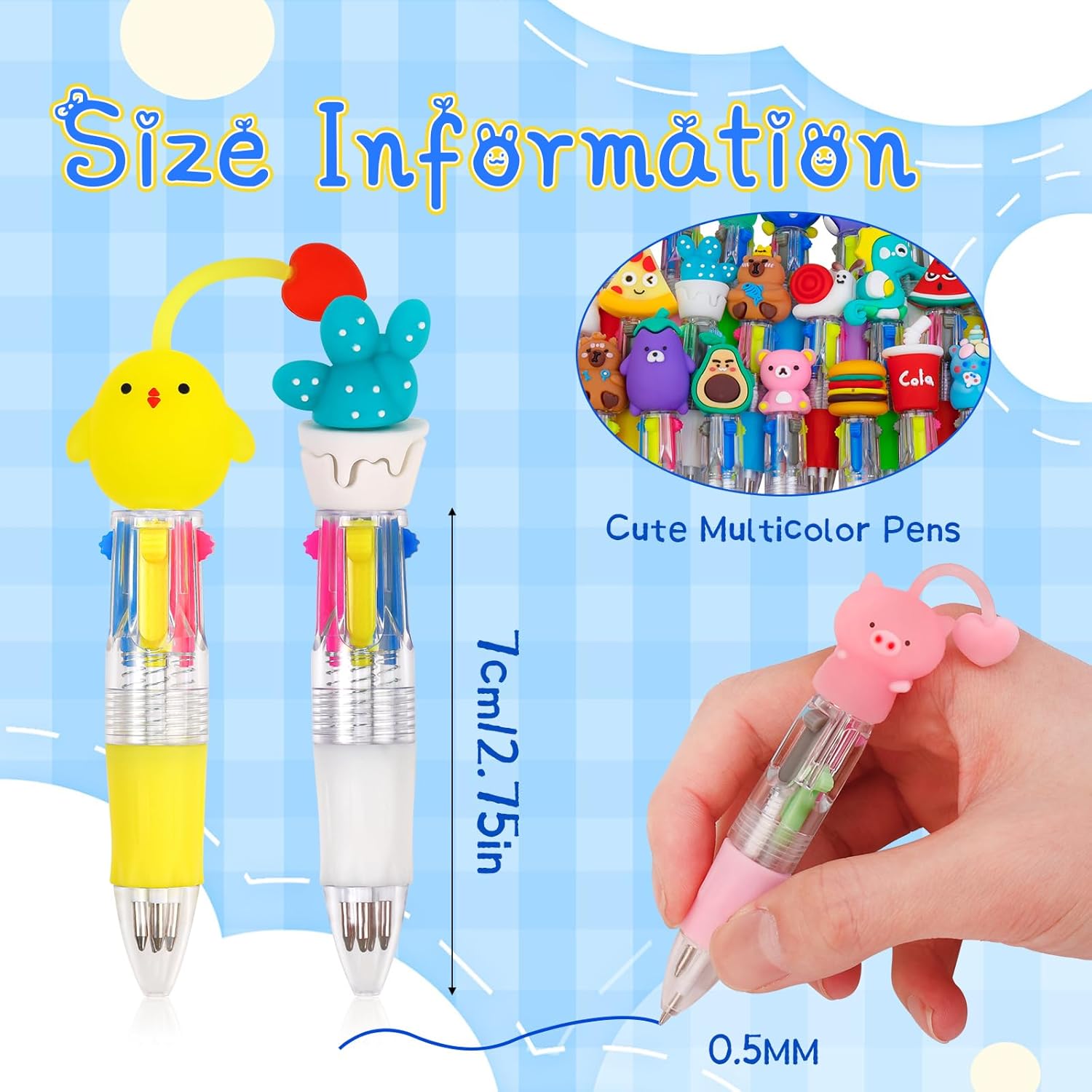 Detalle de SZCECHRE 40Pcs Mini Multicolor Pens in One 4-in-1 – Fun 4-Color Kids’ Ballpoint Set
