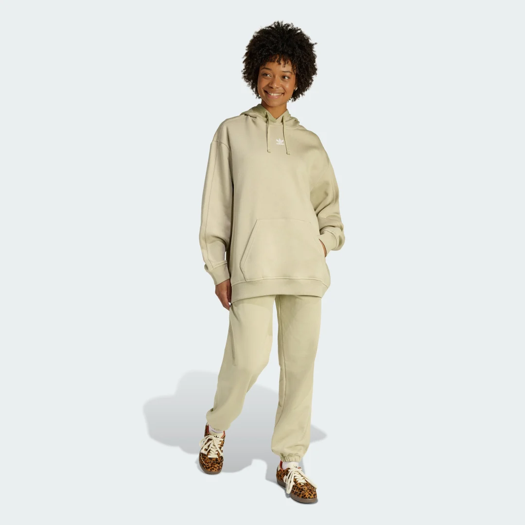 Detalle de Sudadera con capucha Essentials Oversized Fleece de Adidas – beige