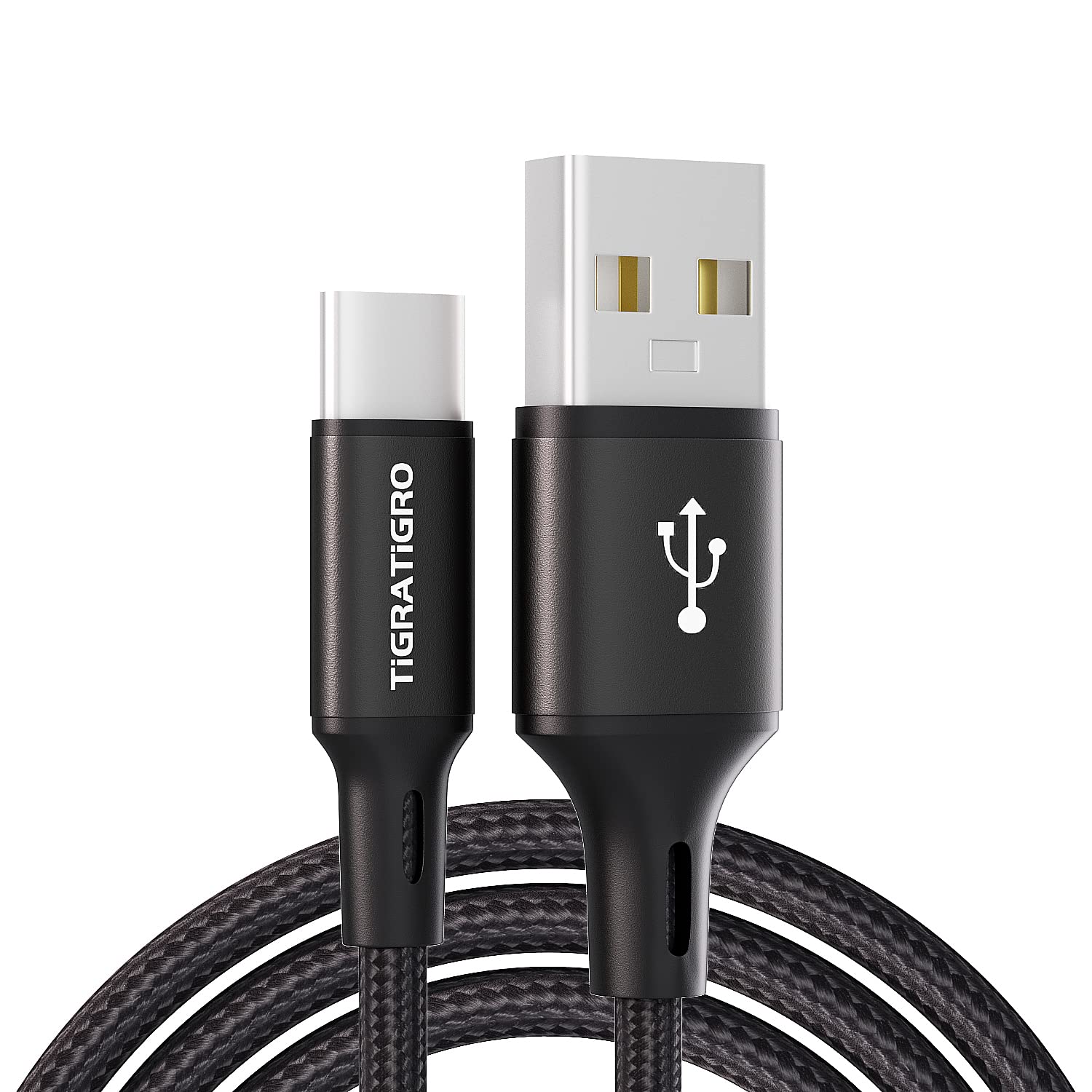 Detalle de tigratigro Cavo USB-C 2 m (2 pezzi) in nylon intrecciato con ricarica rapida e dati fino a 480 Mbps